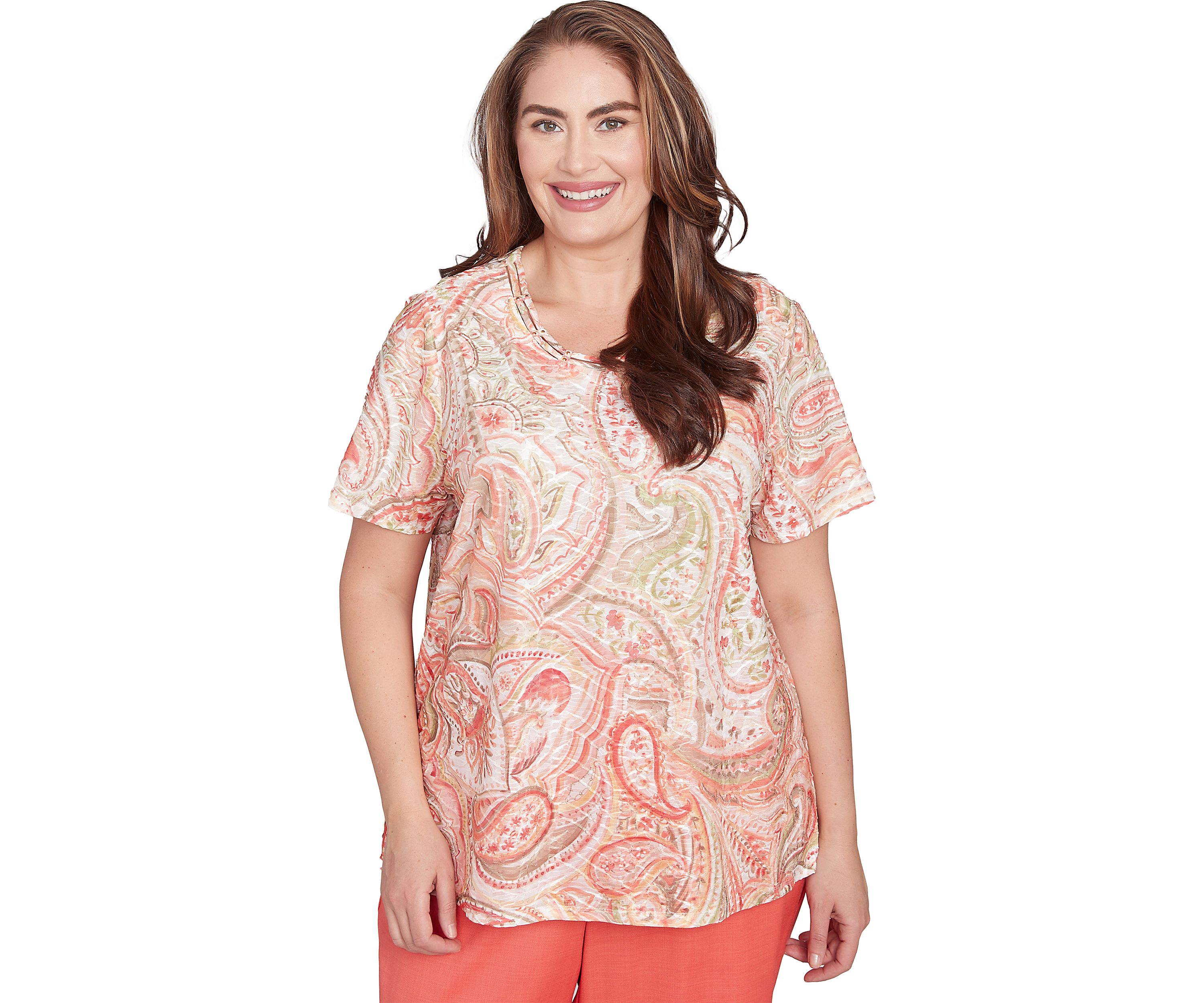 Plus Size Catalina Island Paisely Texture Top