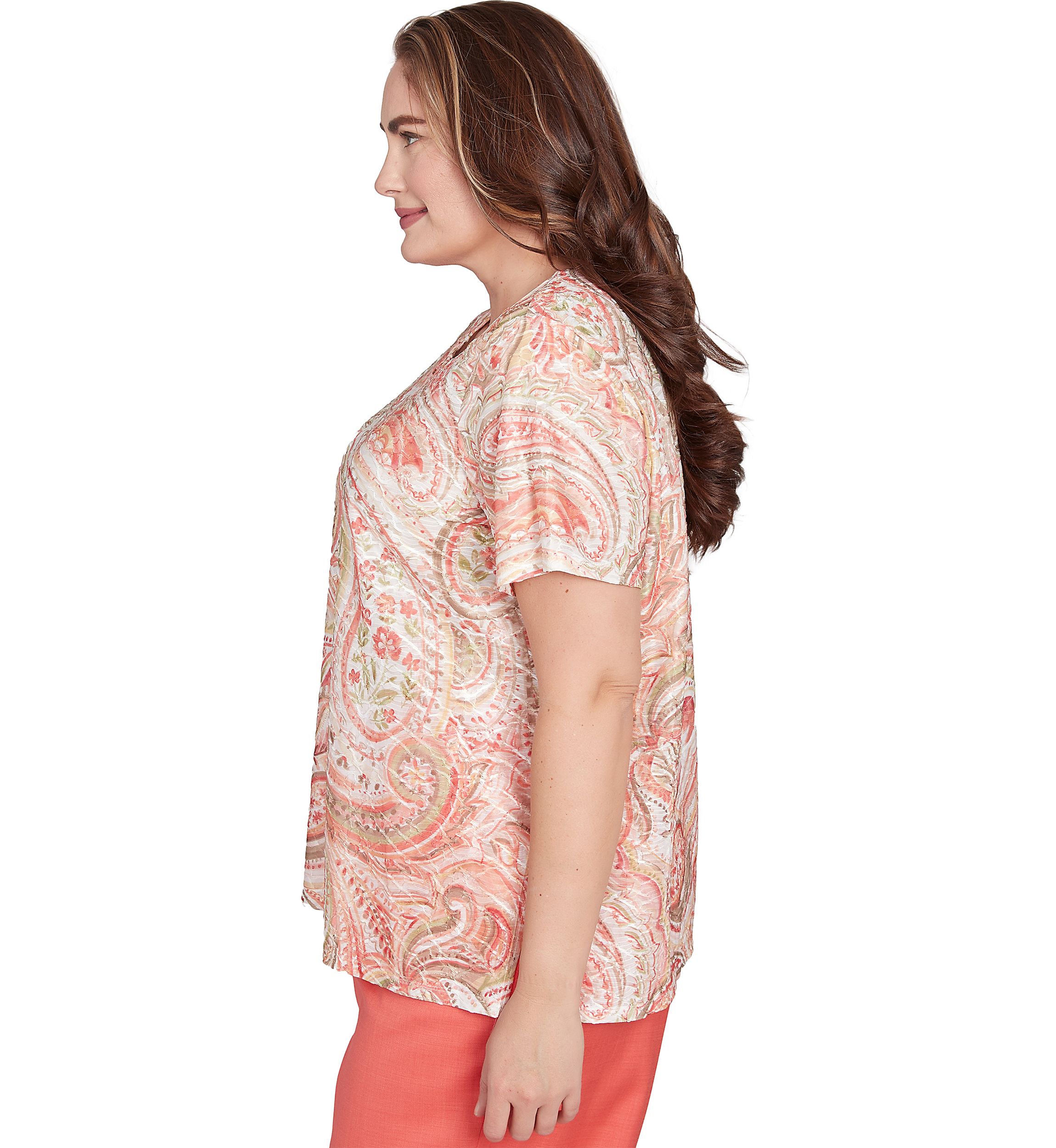 Plus Size Catalina Island Paisely Texture Top