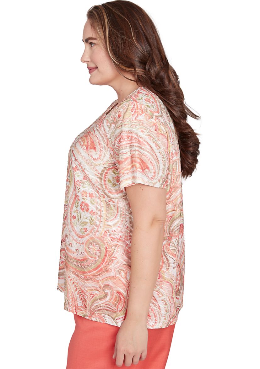 Plus Size Catalina Island Paisely Texture Top