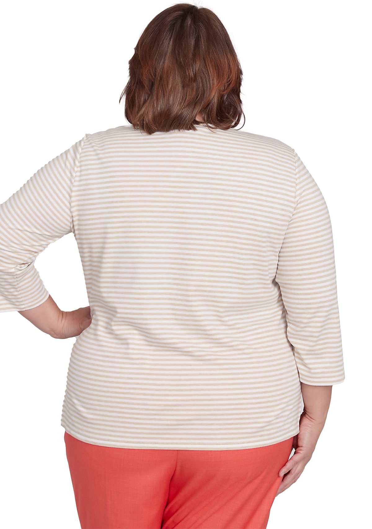 Plus Size Catalina Island Medallion Center Stripe Top
