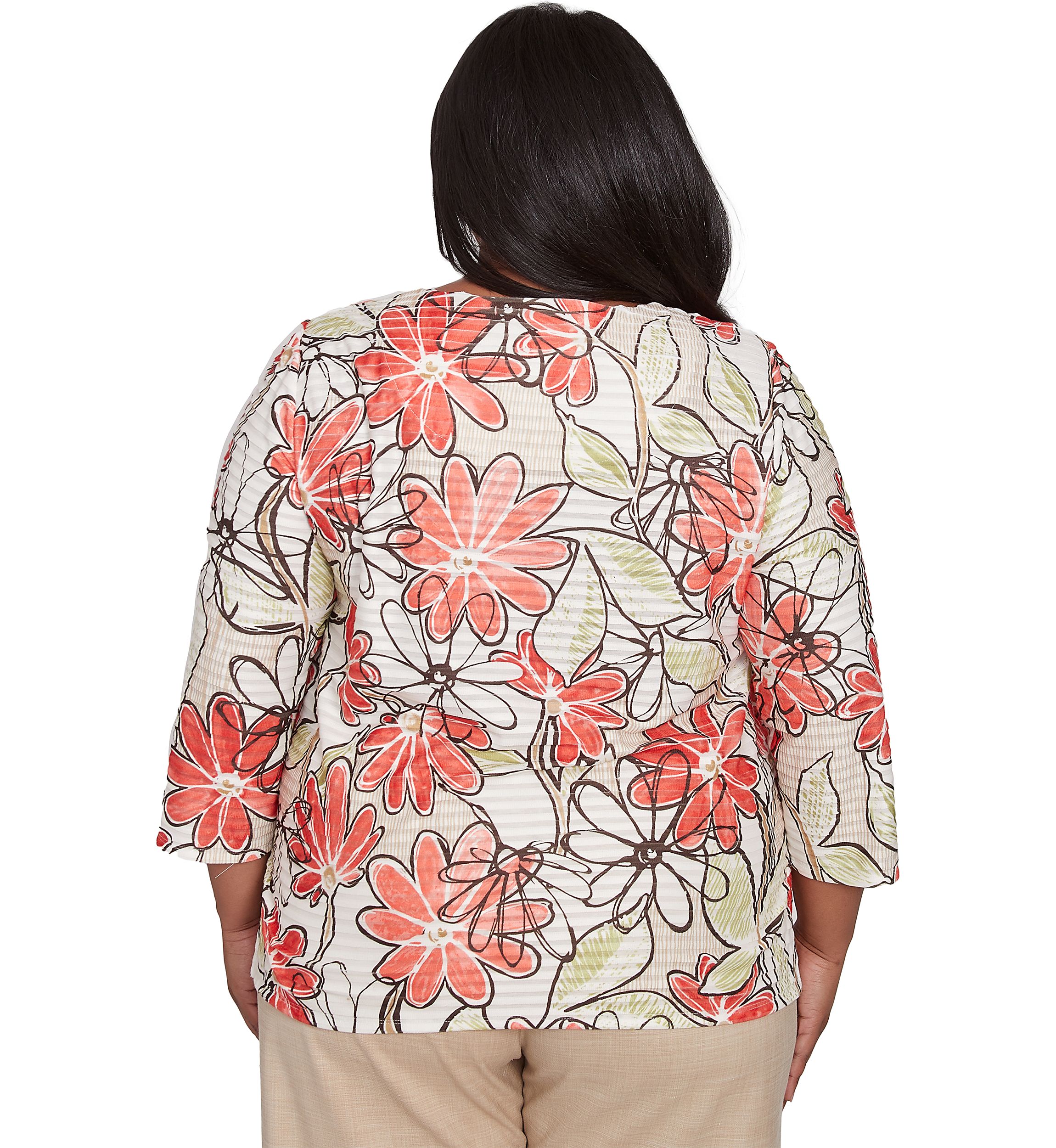 Plus Size Catalina Island Floral Texture Top