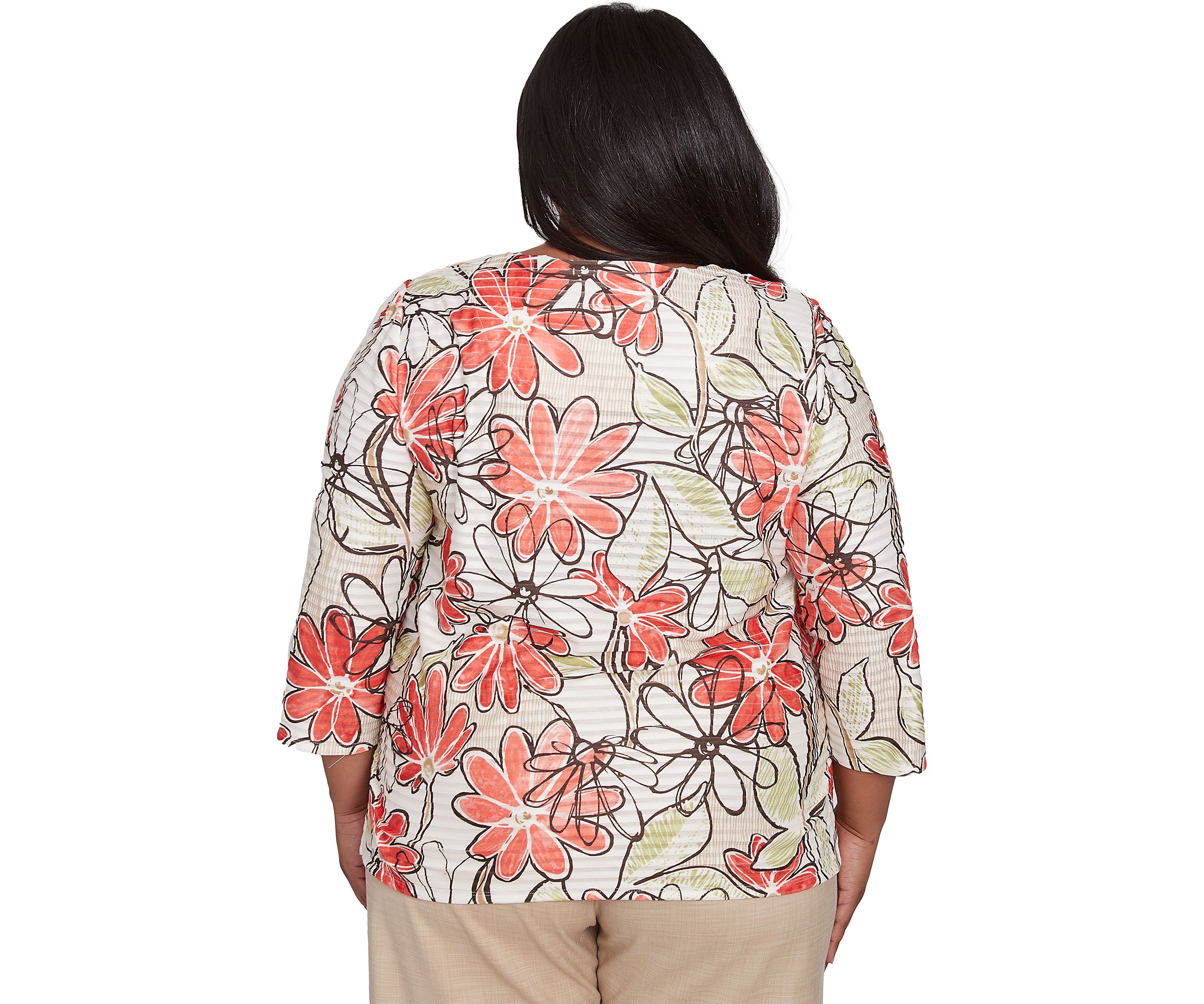 Plus Size Catalina Island Floral Texture Top