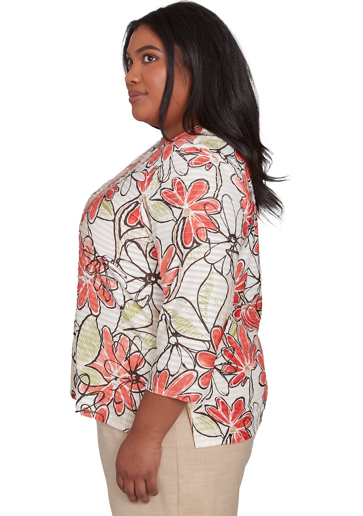 Plus Size Catalina Island Floral Texture Top