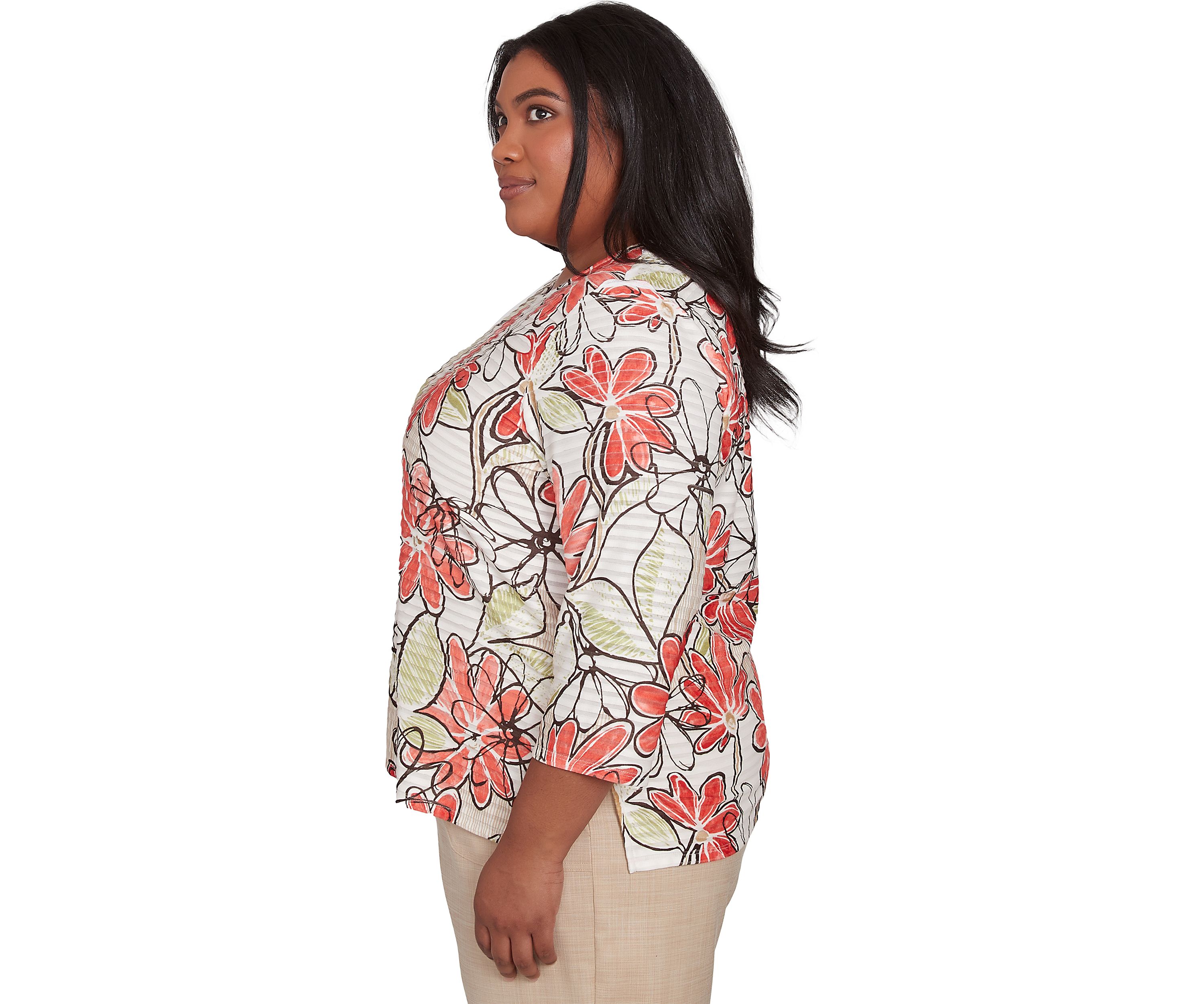 Plus Size Catalina Island Floral Texture Top