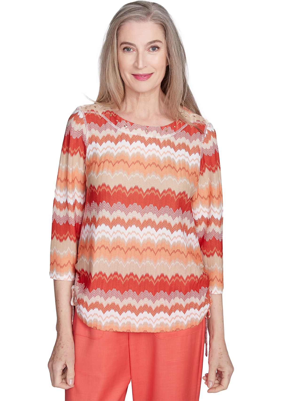 Petite Catalina Island Chevron Texture Top