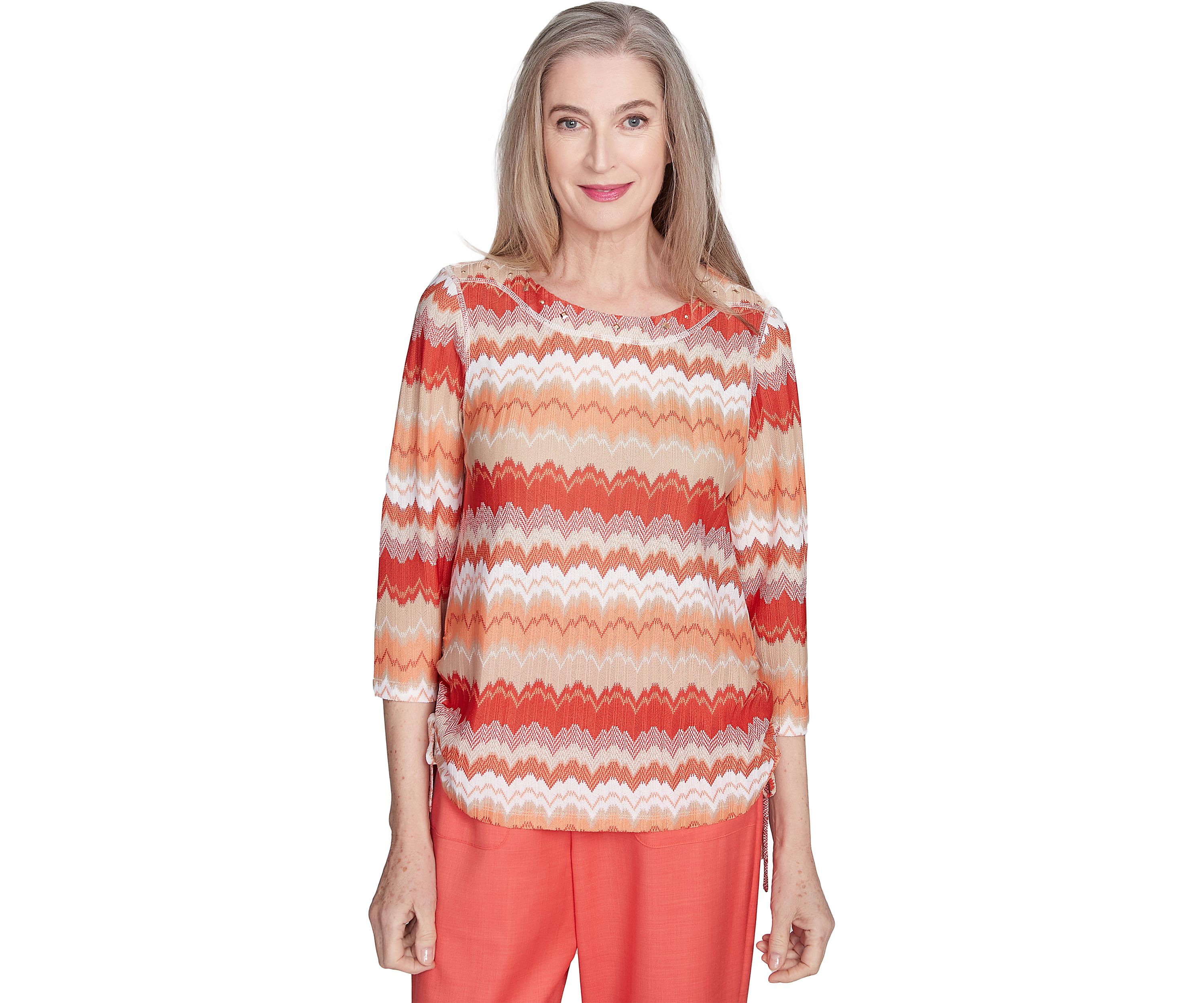 Petite Catalina Island Chevron Texture Top