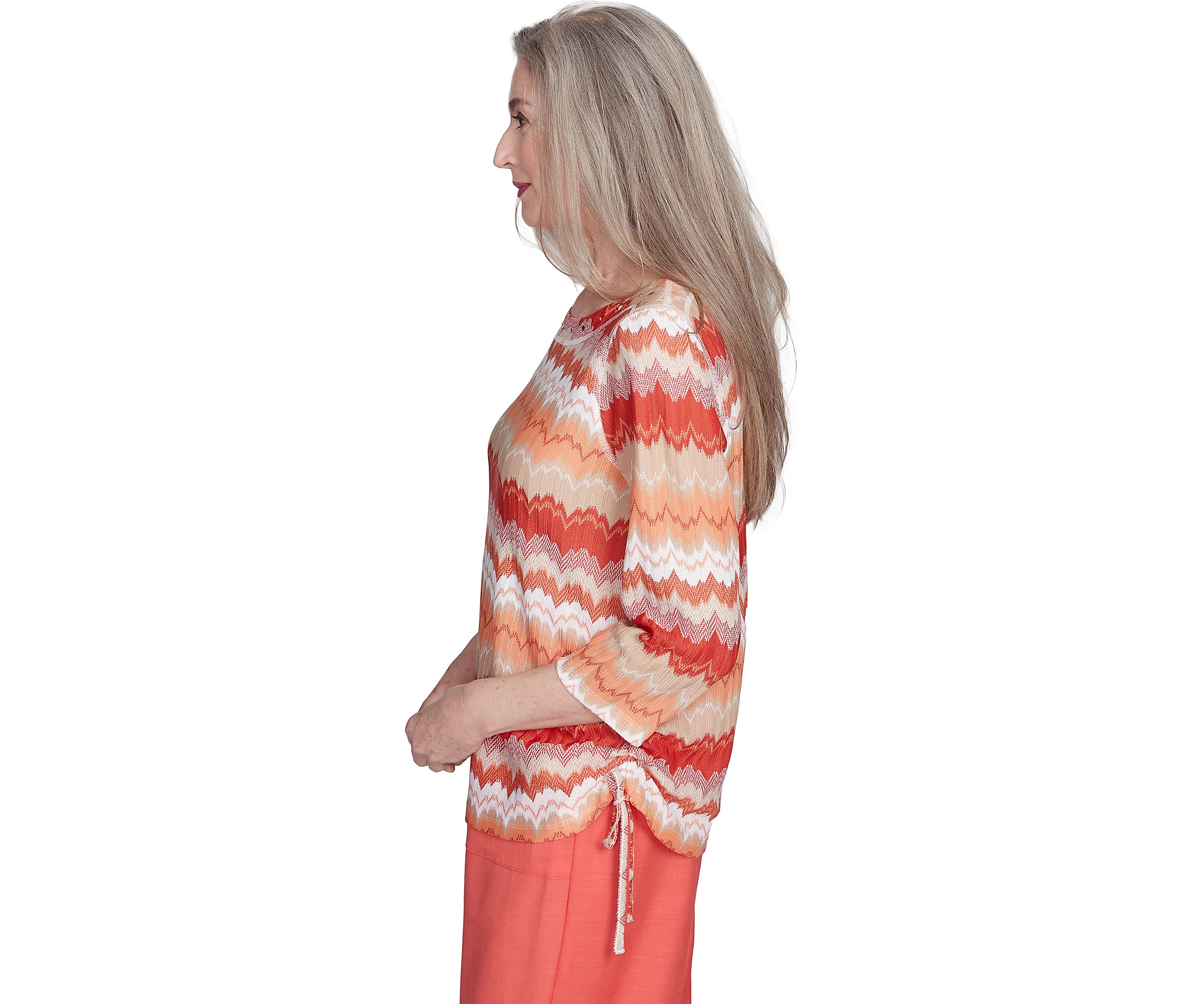 Petite Catalina Island Chevron Texture Top