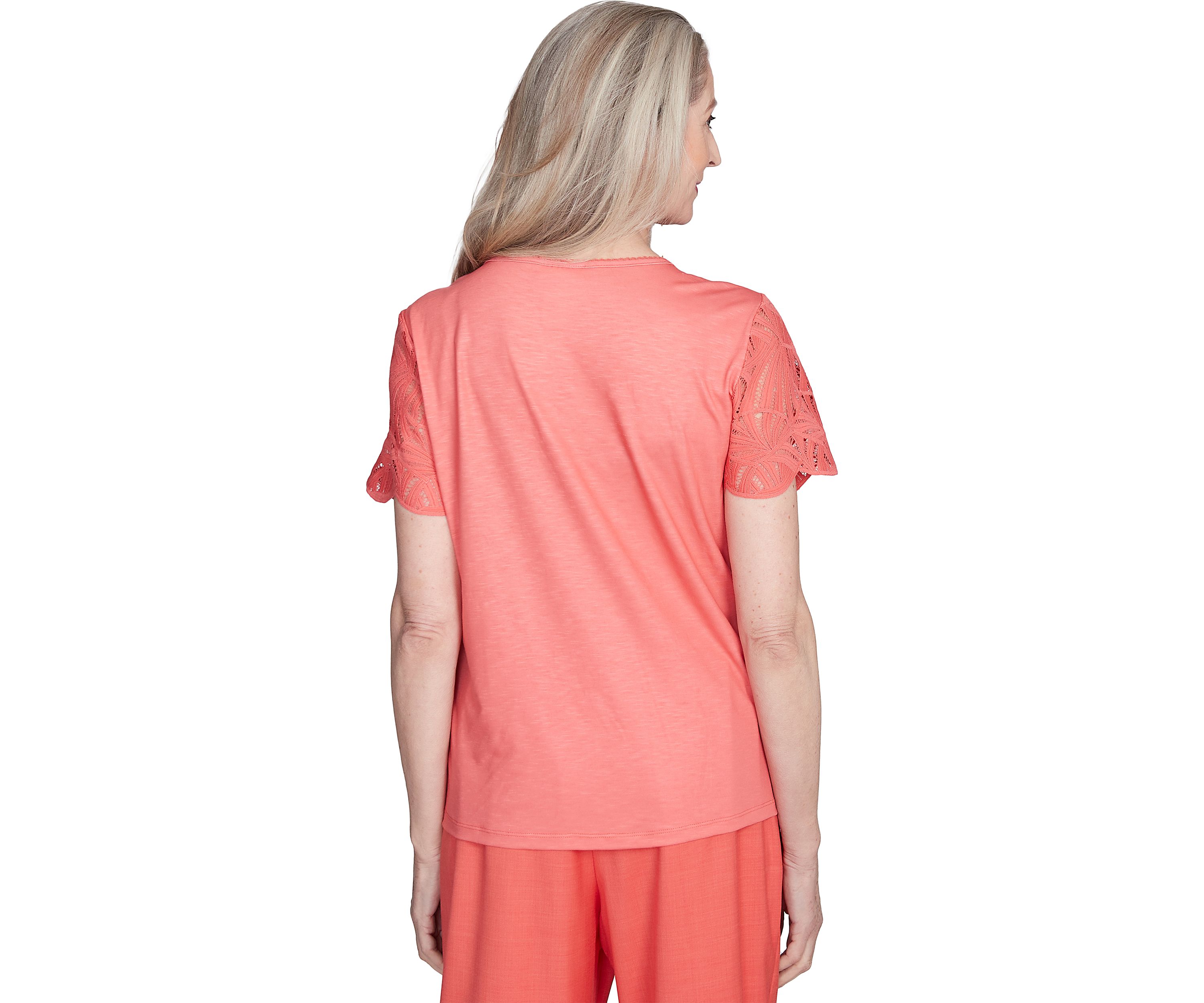 Petite Catalina Island Lace Texture Top