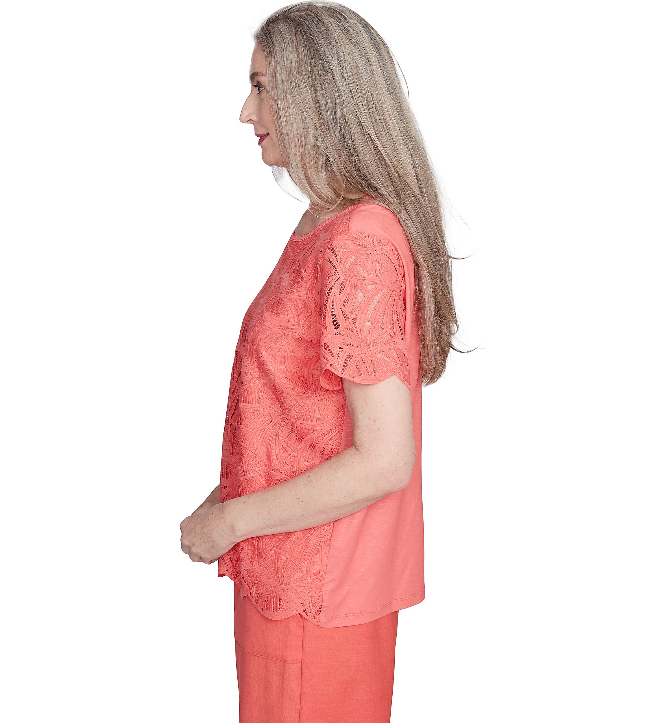 Petite Catalina Island Lace Texture Top