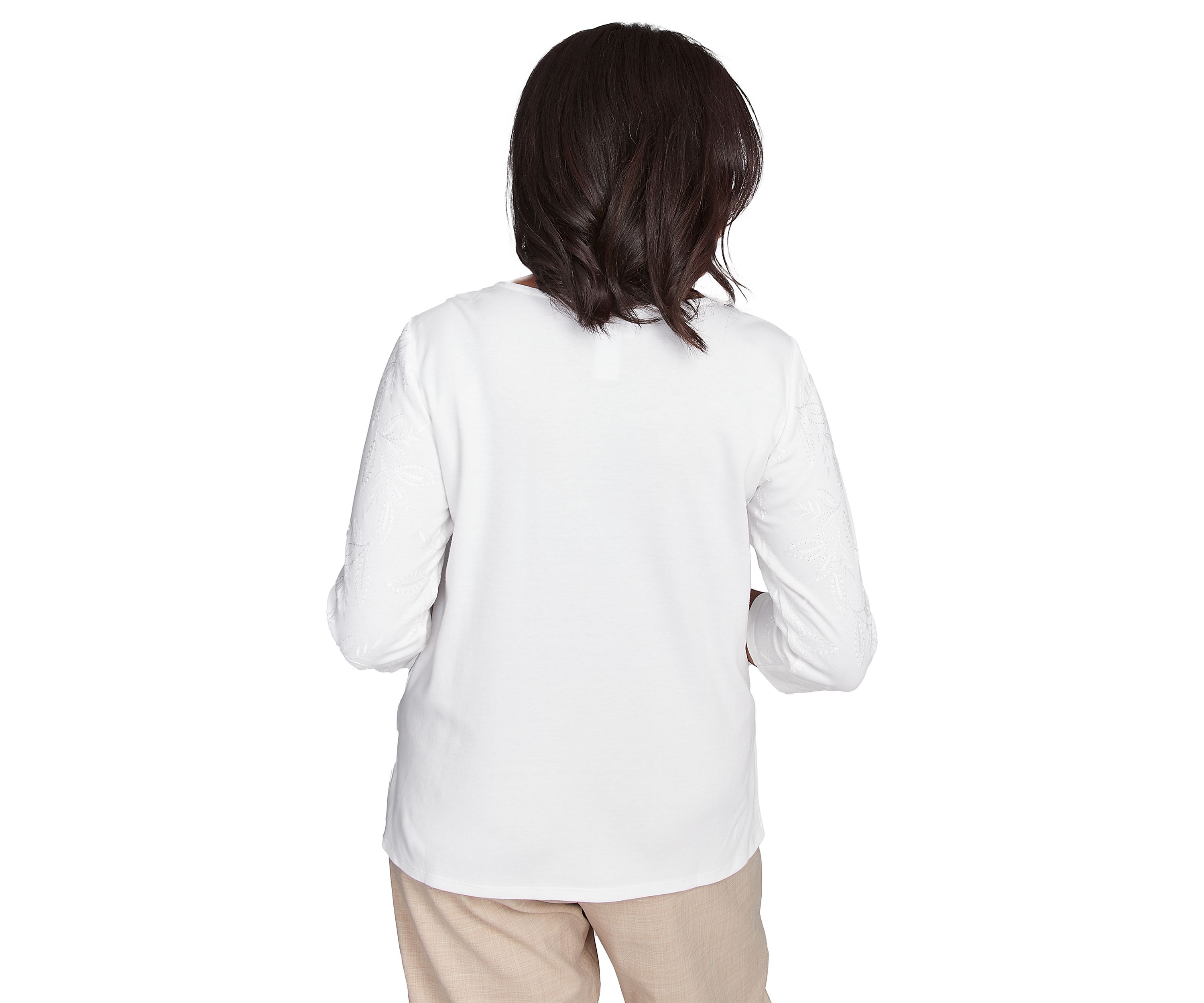 Petite Catalina Island Embroidered Flowers Top