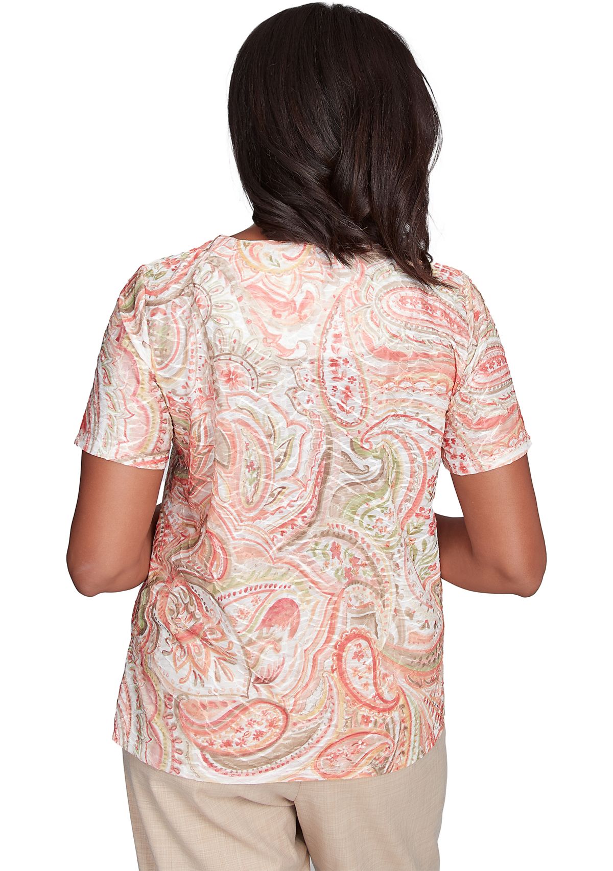 Petite Catalina Island Paisley Texture Top