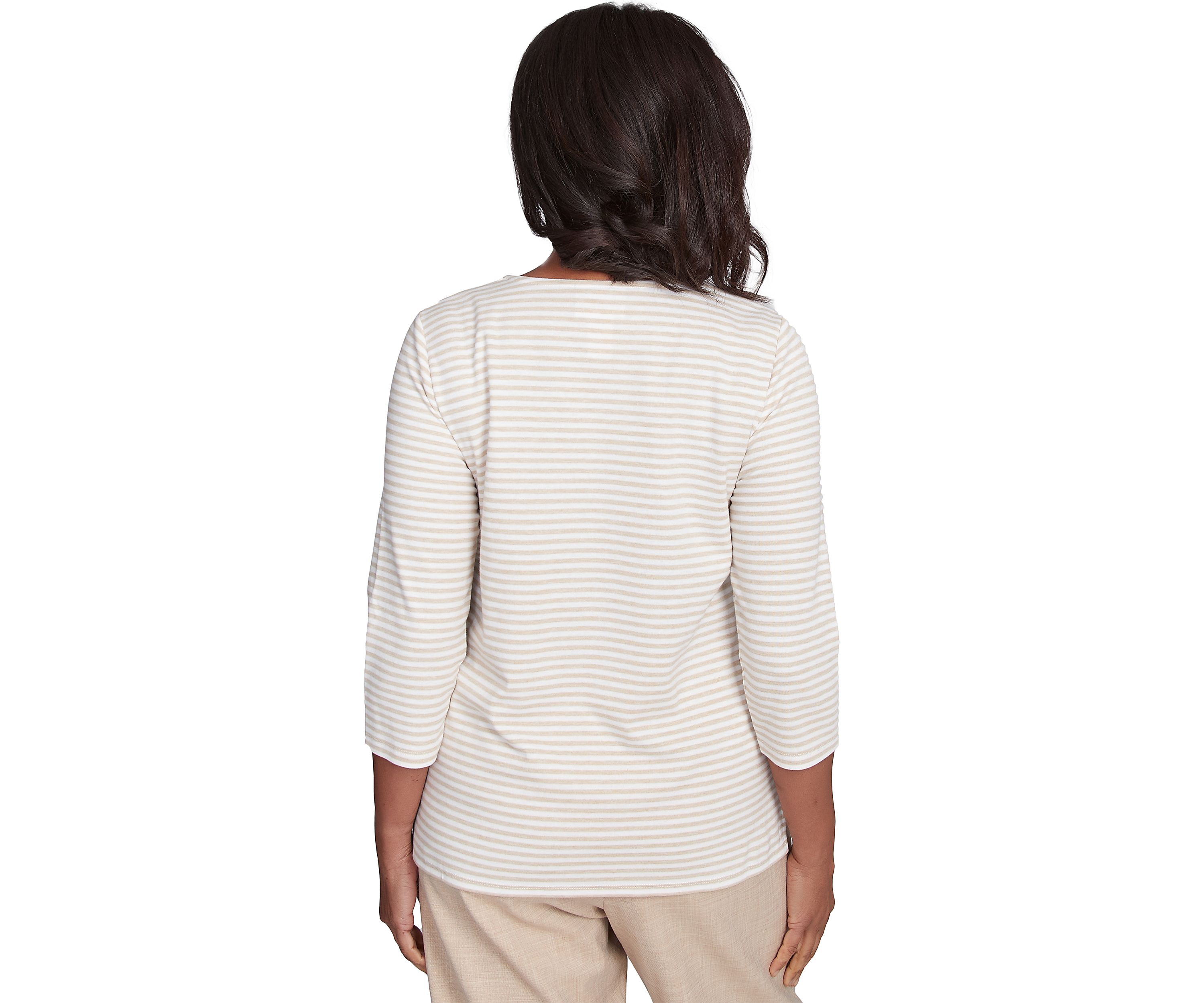 Petite Catalina Island Medallion Center Stripe Top