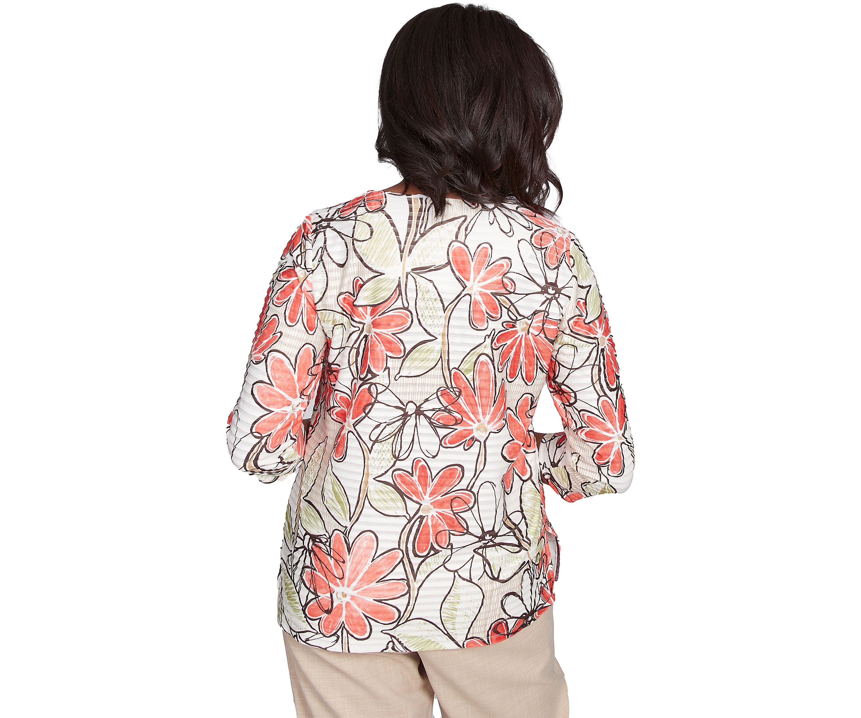 Petite Catalina Island Floral Texture Top 