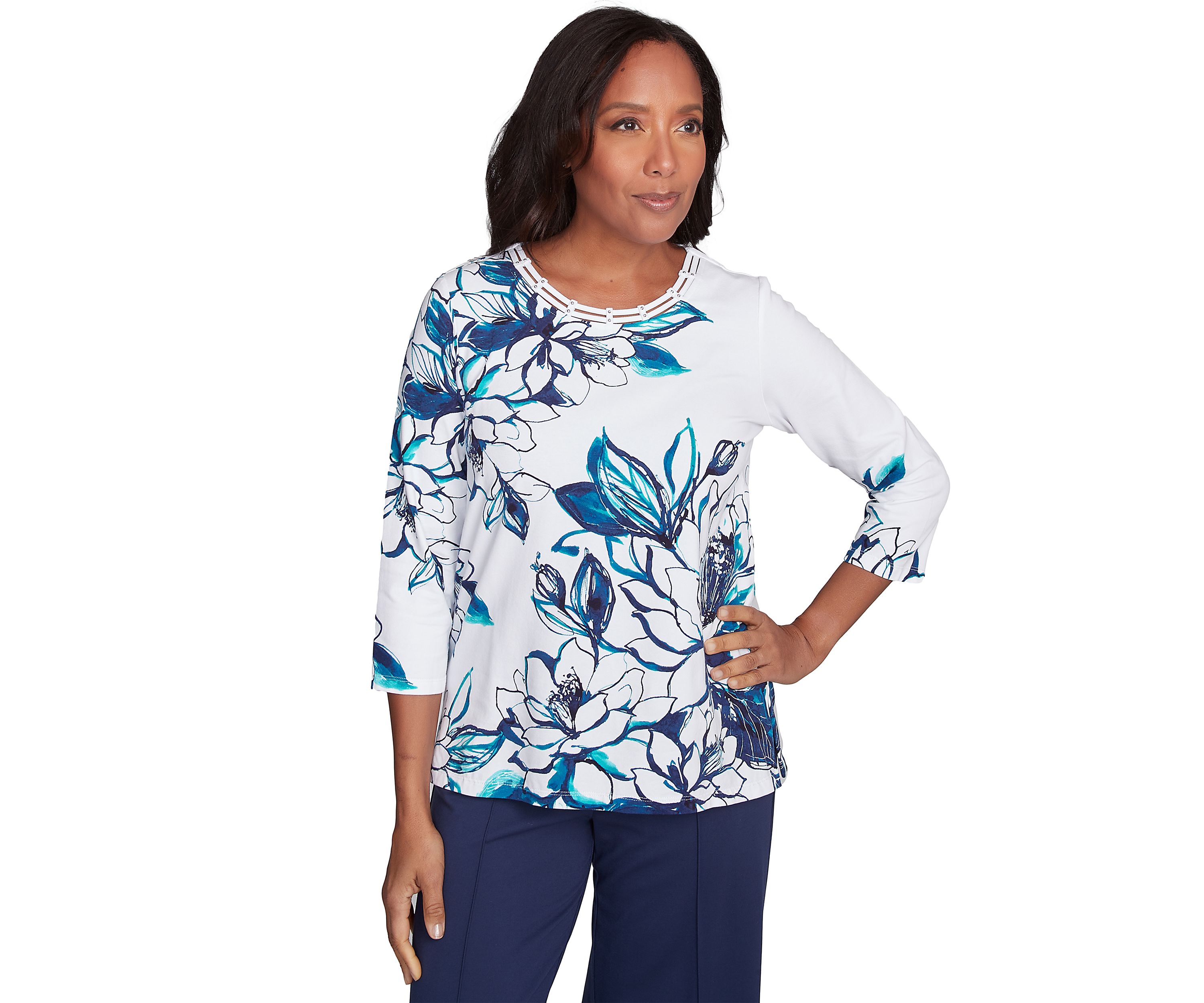 Womens Nantucket Fineline Floral Top