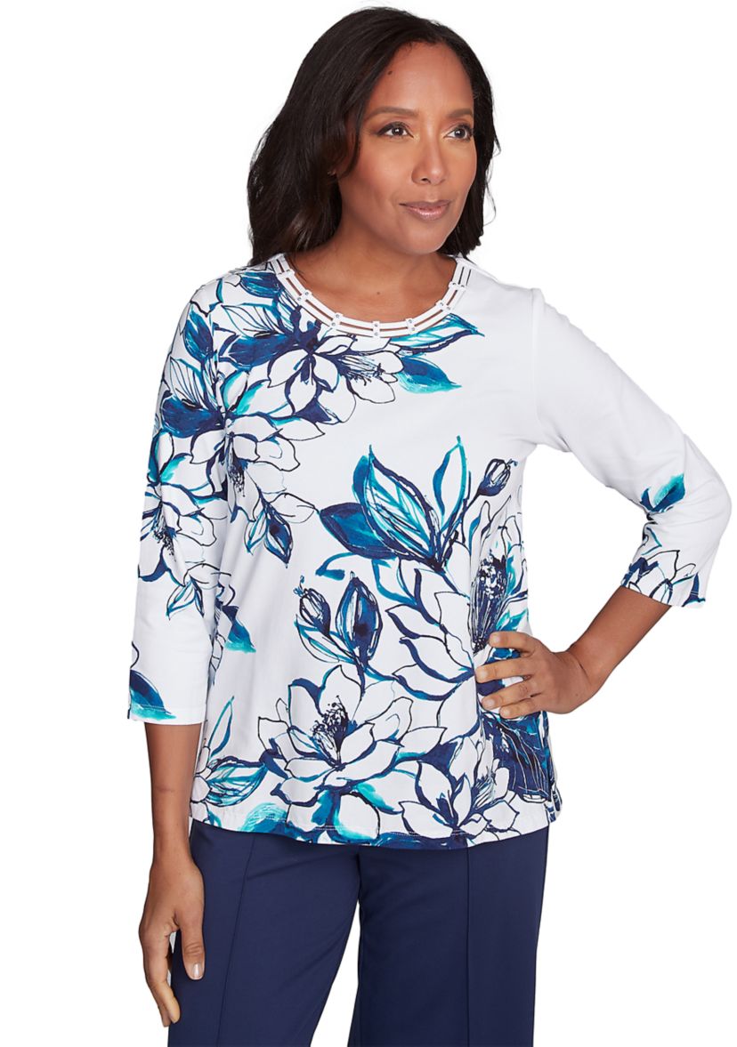 Womens Nantucket Fineline Floral Top