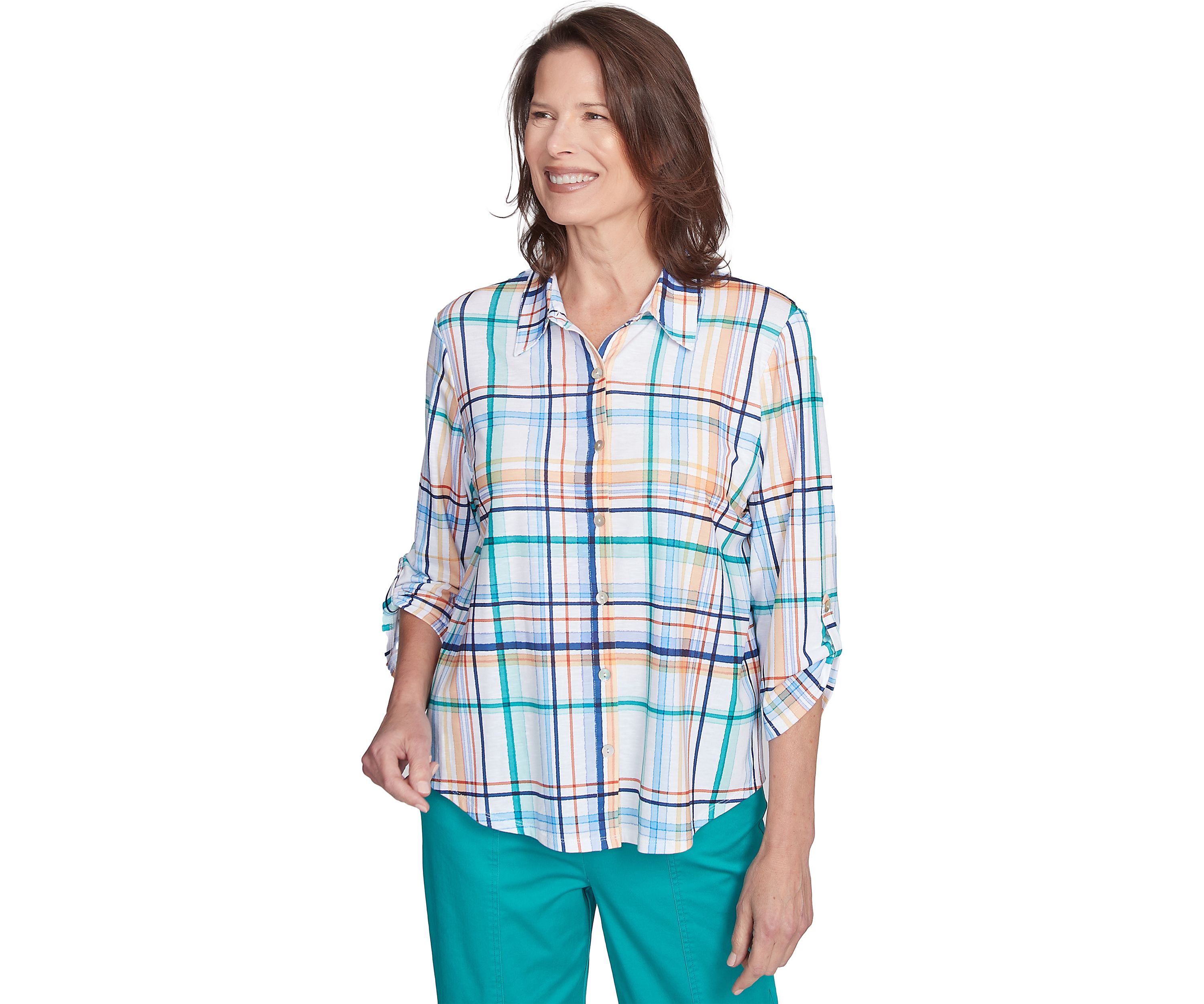 Womens Nantucket Plaid Knit Shirt