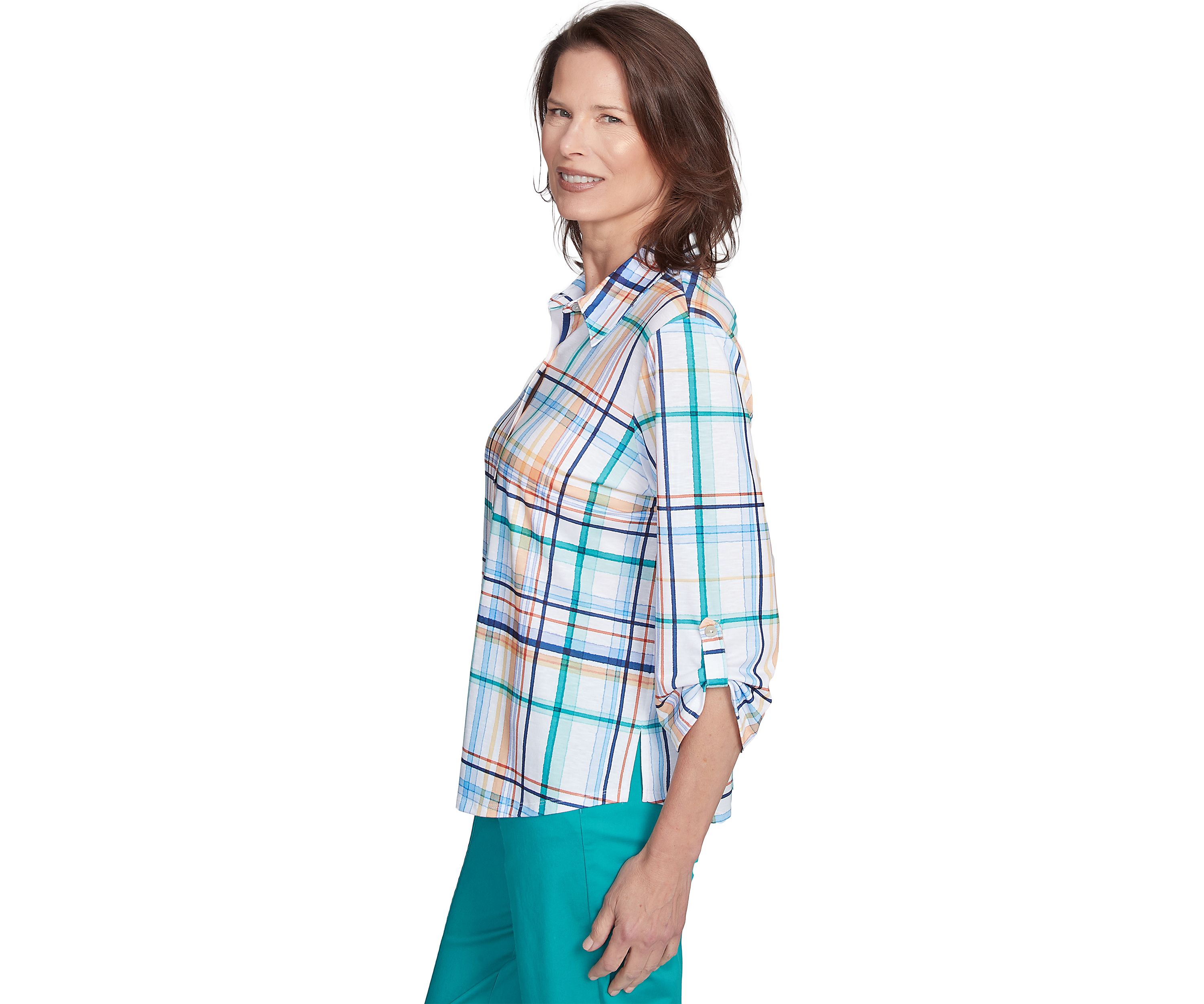 Womens Nantucket Plaid Knit Shirt