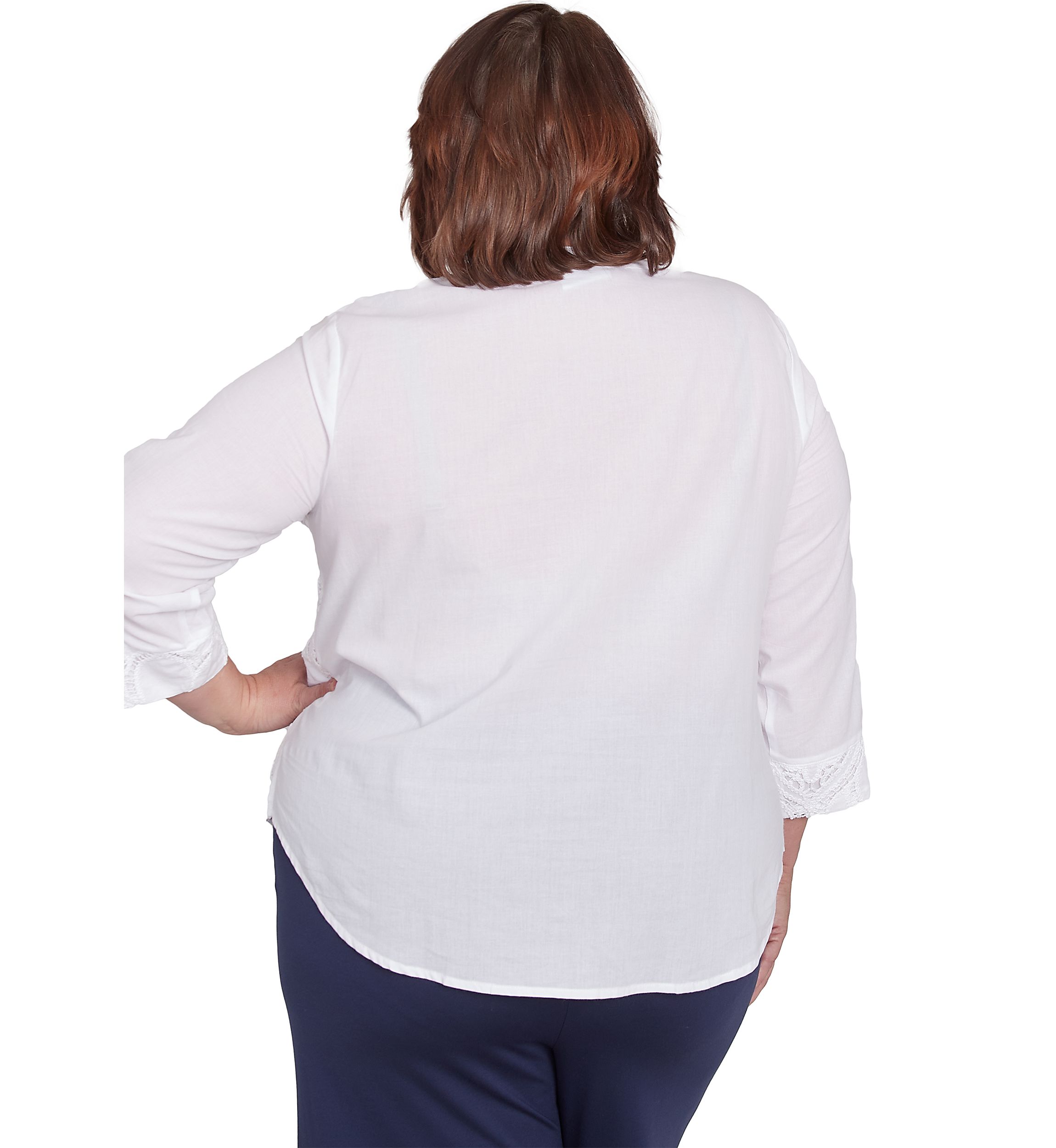 Plus Size Nantucket Lace Scroll Top