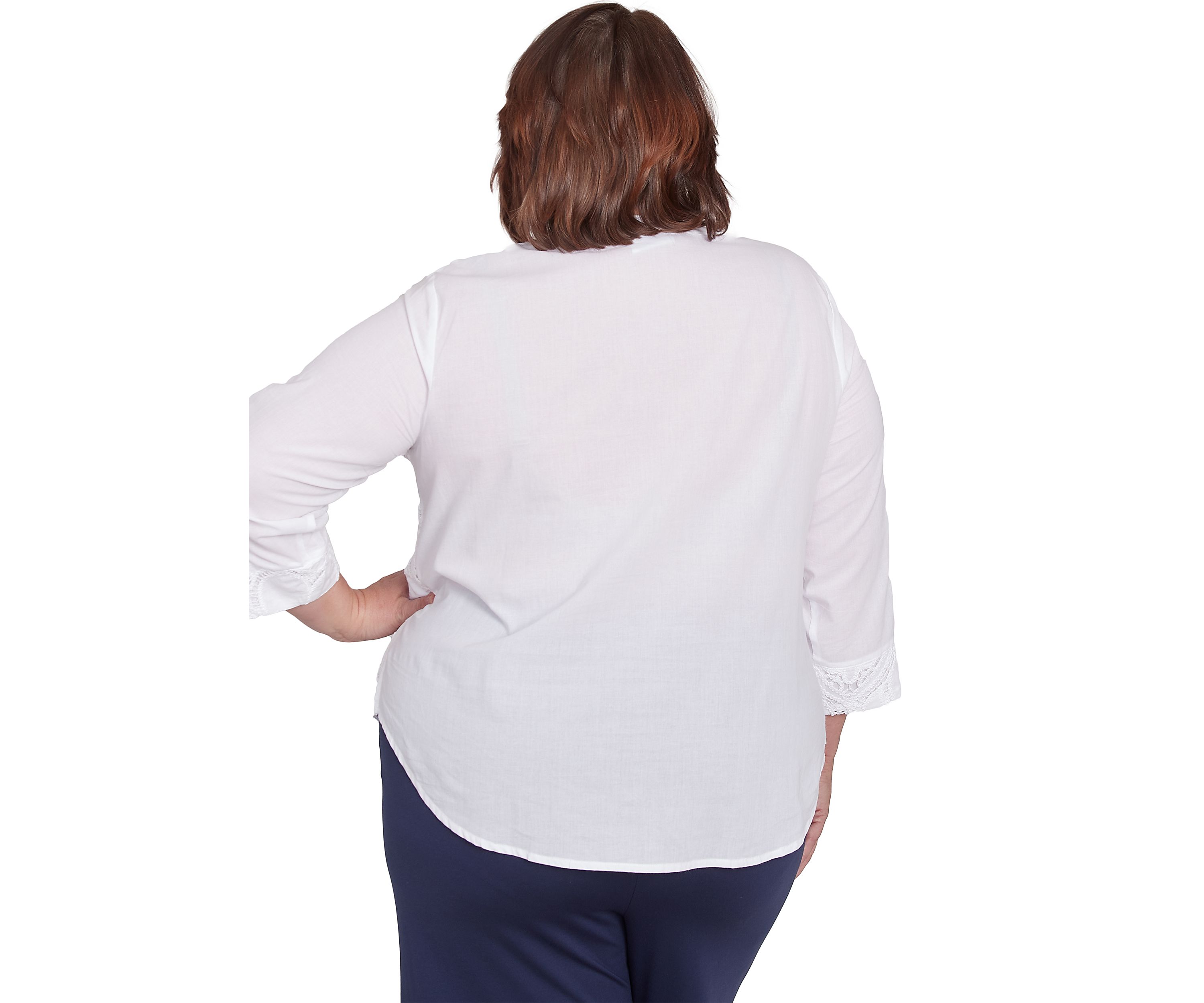 Plus Size Nantucket Lace Scroll Top