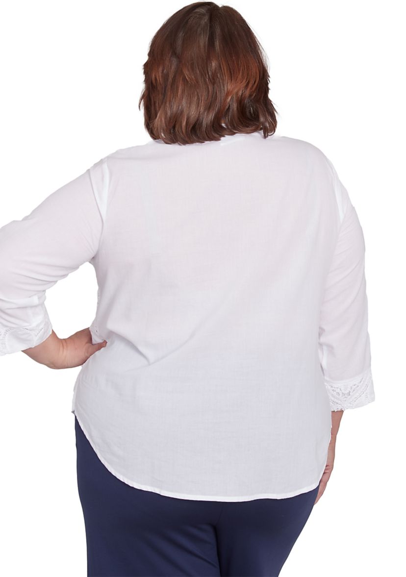 Plus Size Nantucket Lace Scroll Top