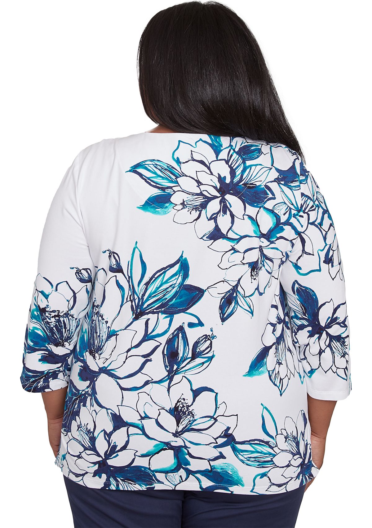 Plus Size Nantucket Fineline Floral Top