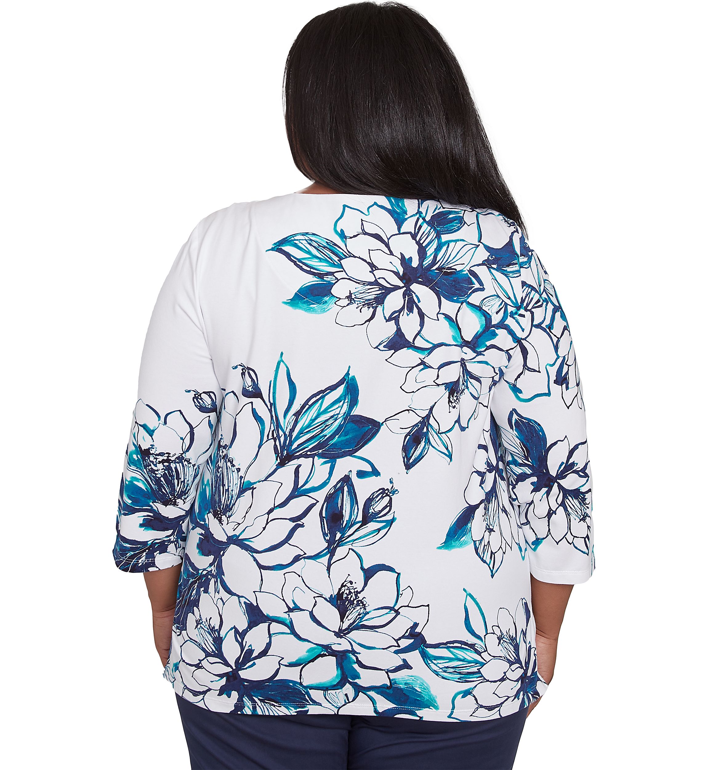 Plus Size Nantucket Fineline Floral Top