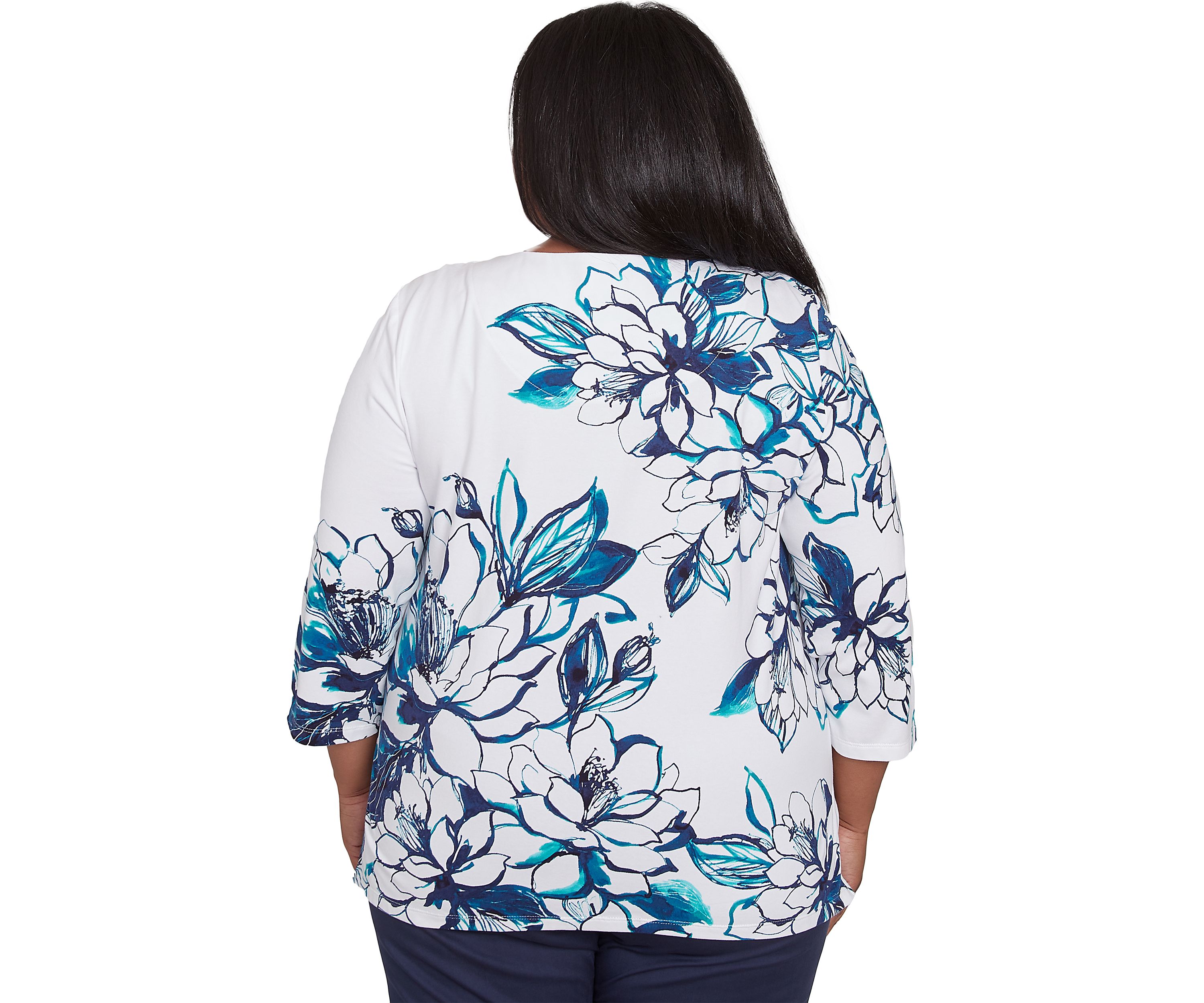 Plus Size Nantucket Fineline Floral Top