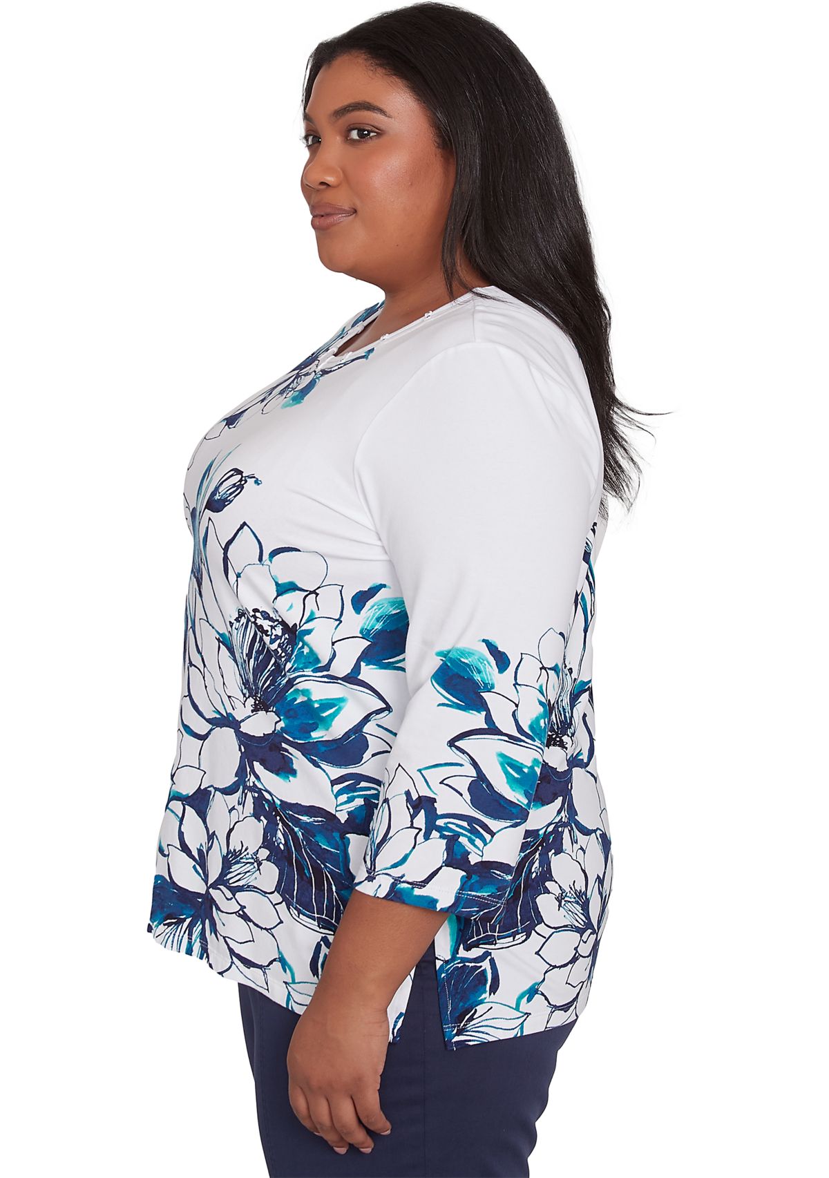 Plus Size Nantucket Fineline Floral Top