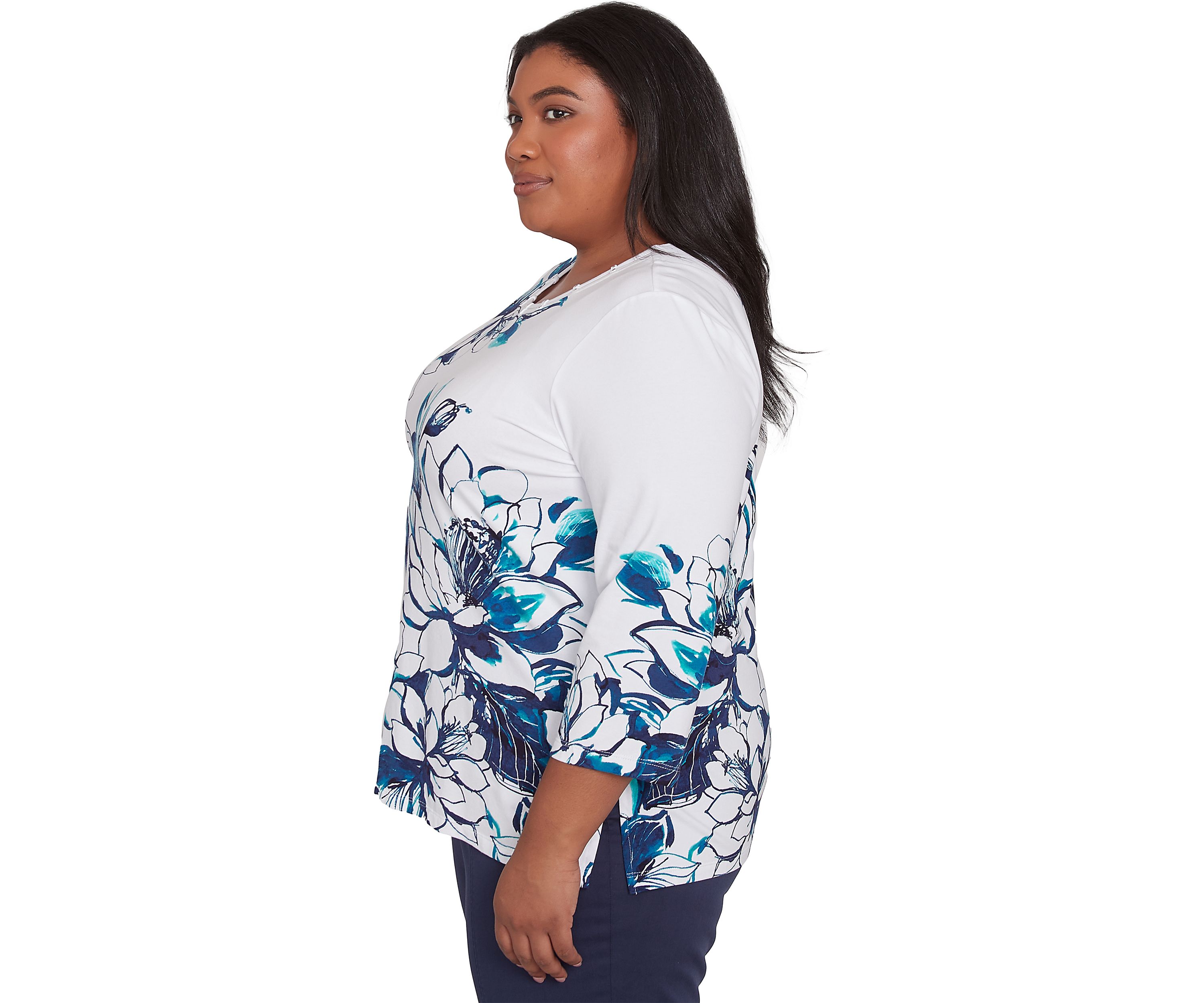 Plus Size Nantucket Fineline Floral Top