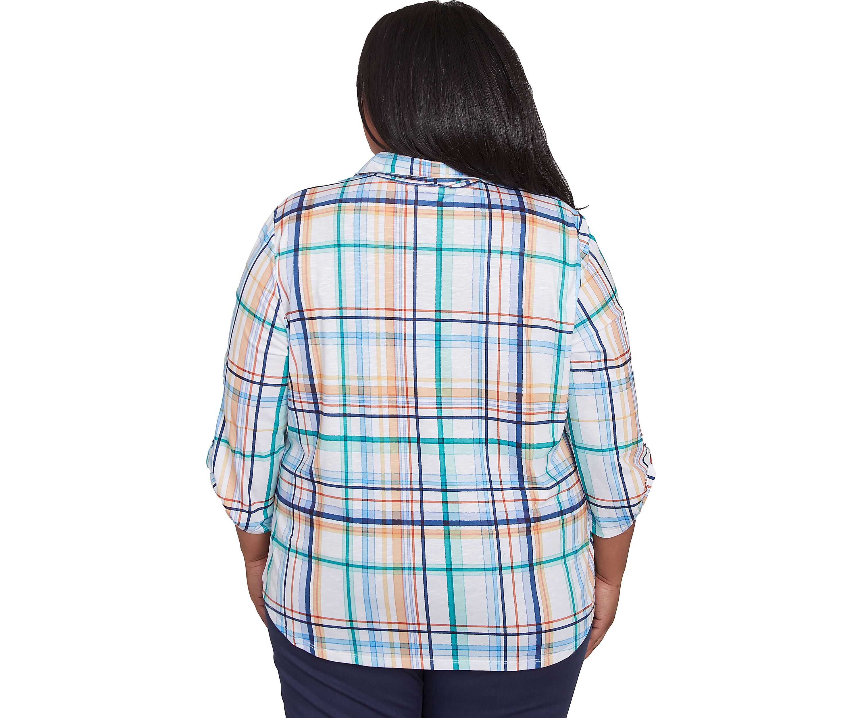 Plus Size Nantucket Plaid Knit Shirt