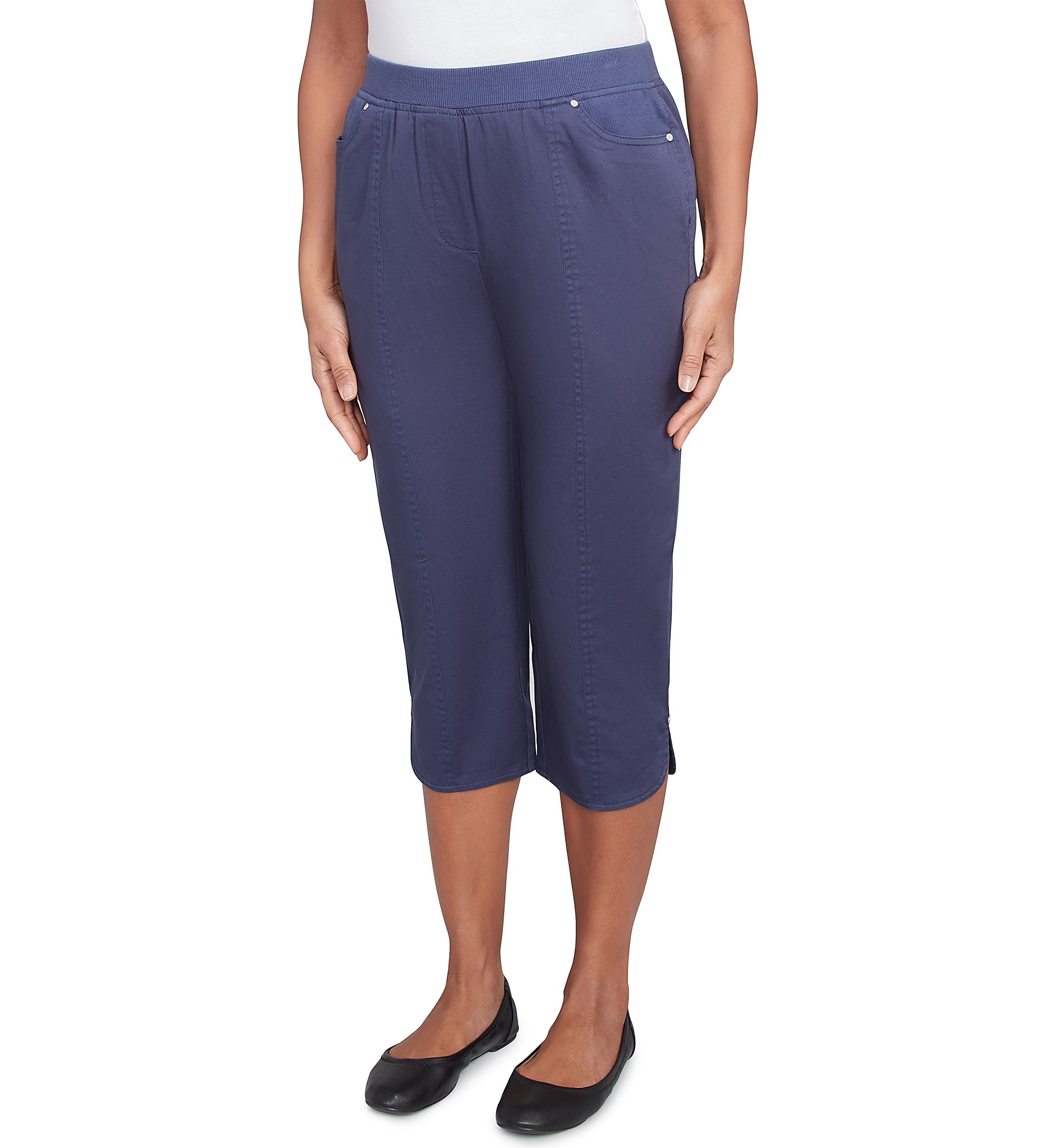 Petite Classics Denim Fringe Capri Pants