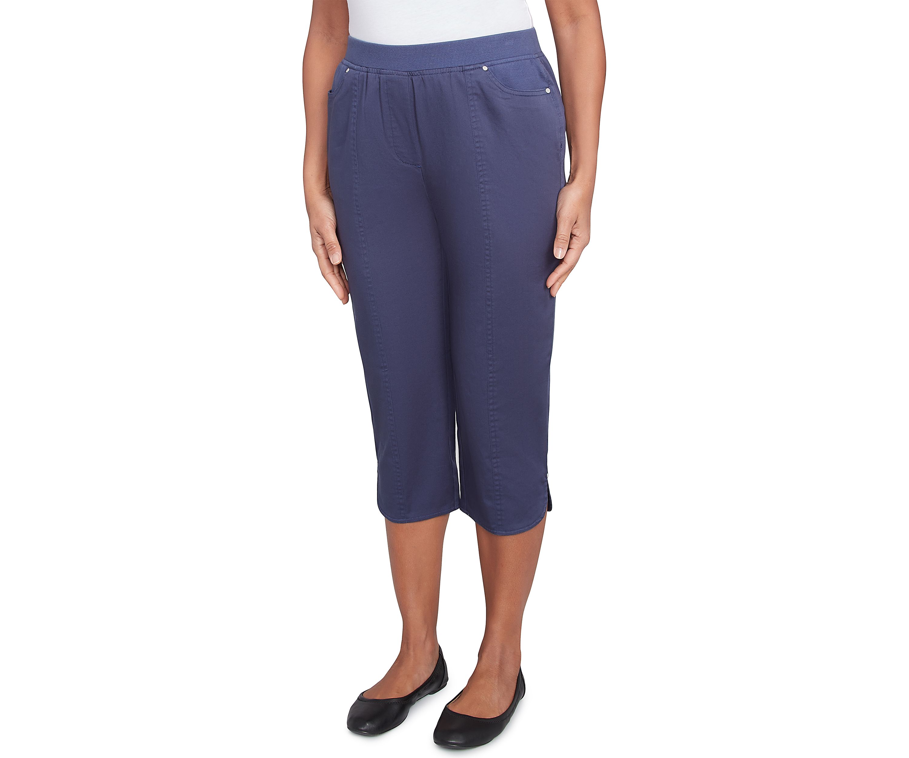 Petite Classics Denim Fringe Capri Pants