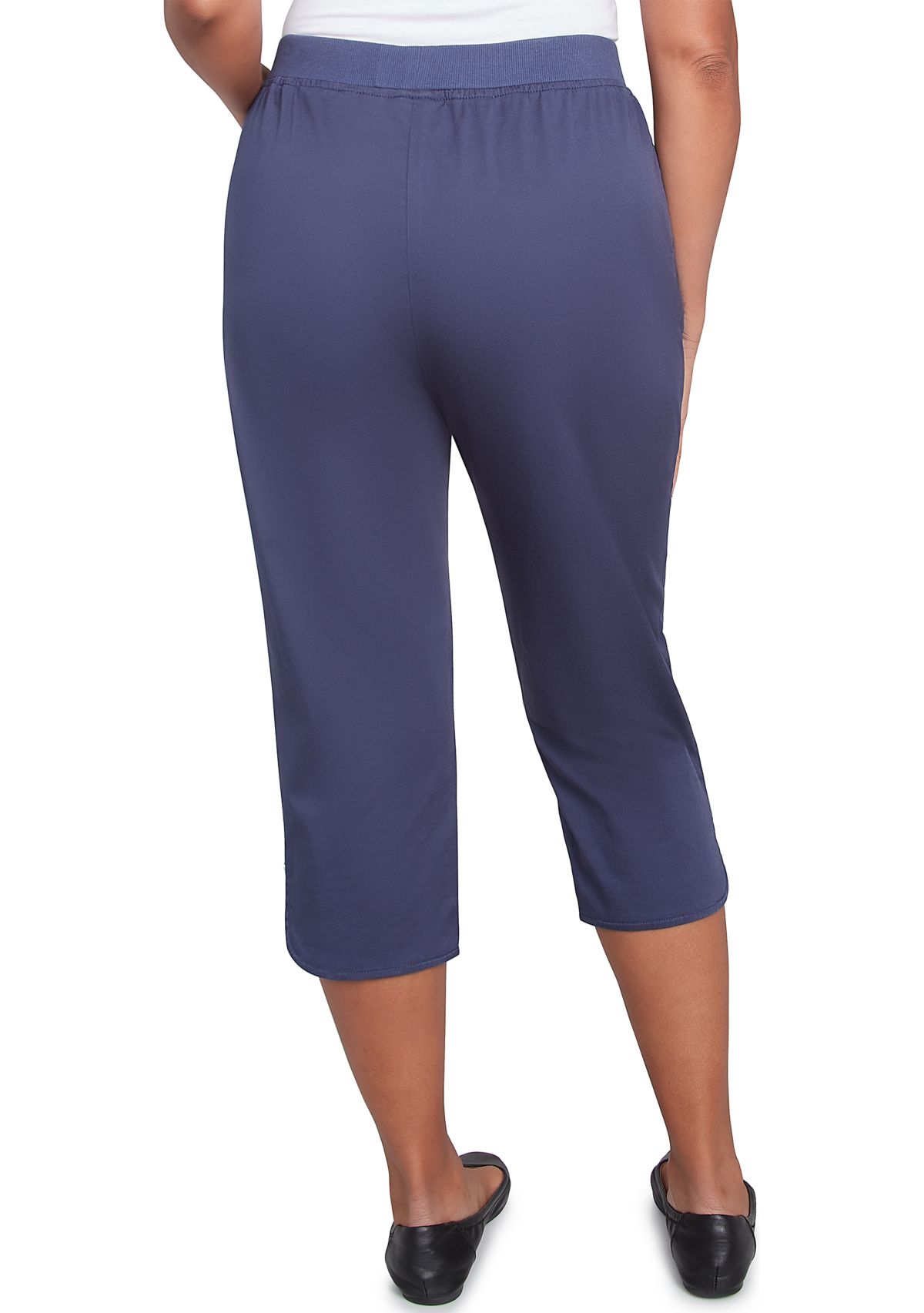 Petite Classics Denim Fringe Capri Pants