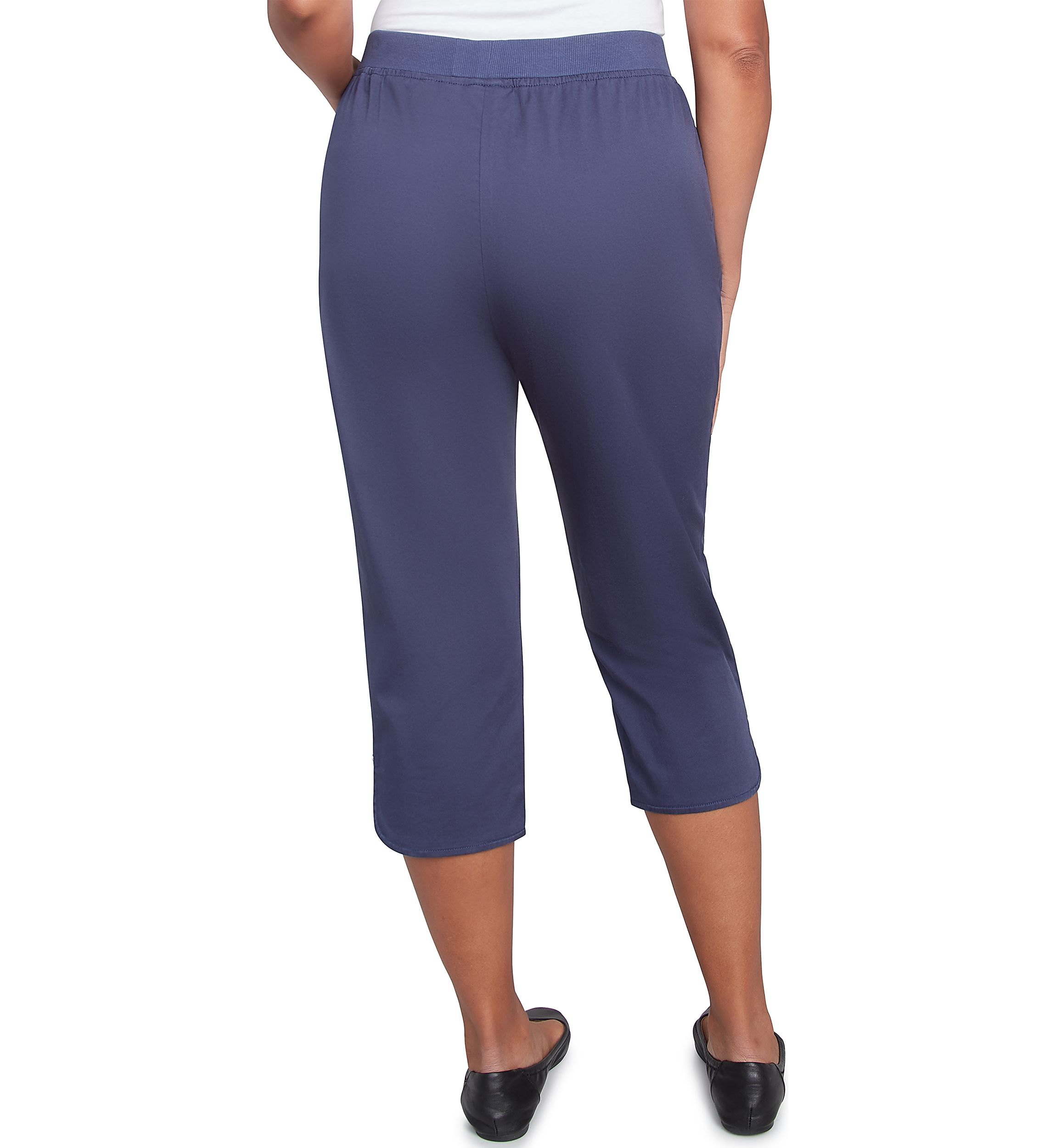 Petite Classics Denim Fringe Capri Pants