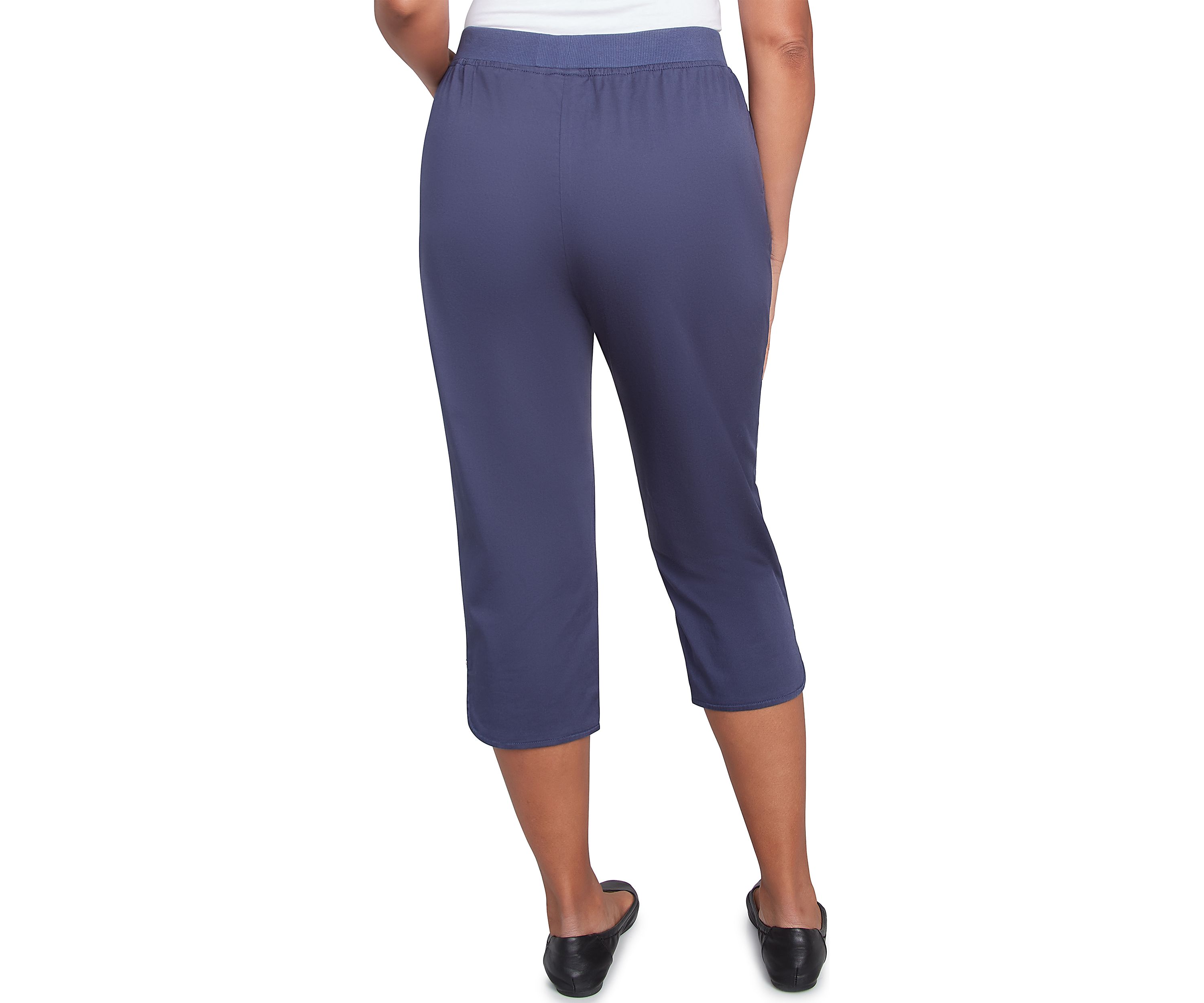 Petite Classics Denim Fringe Capri Pants