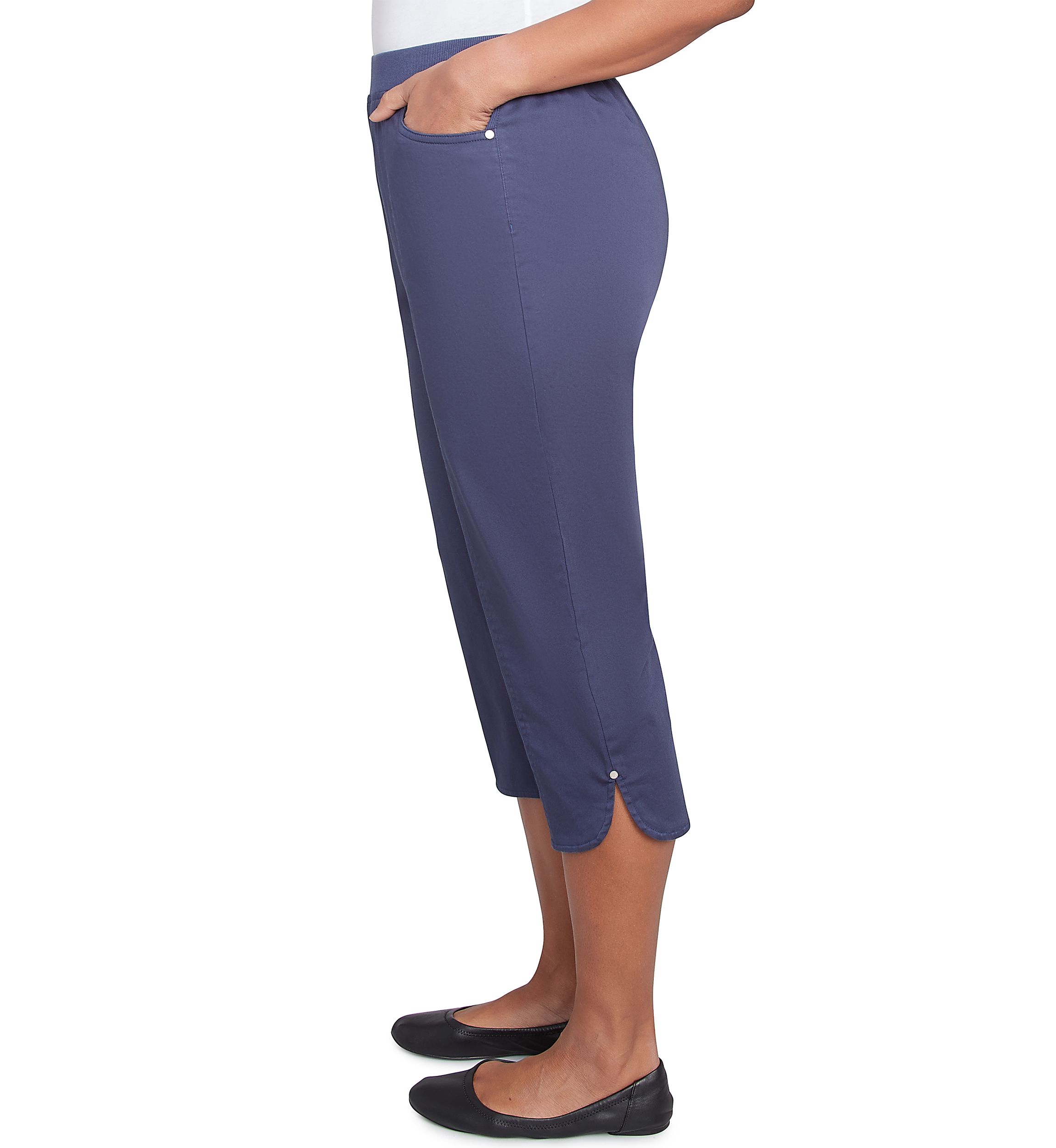 Petite Classics Denim Fringe Capri Pants