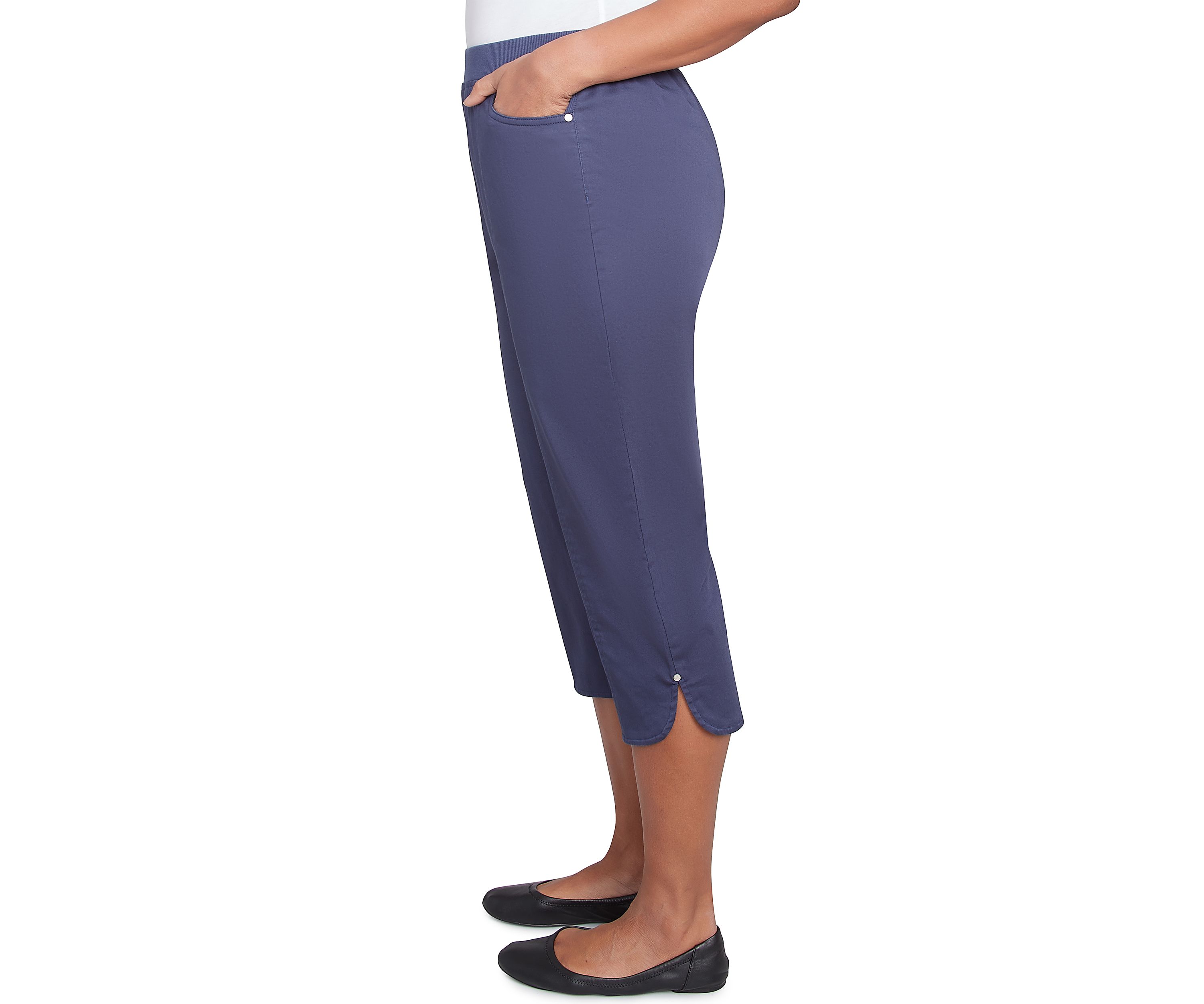 Petite Classics Denim Fringe Capri Pants