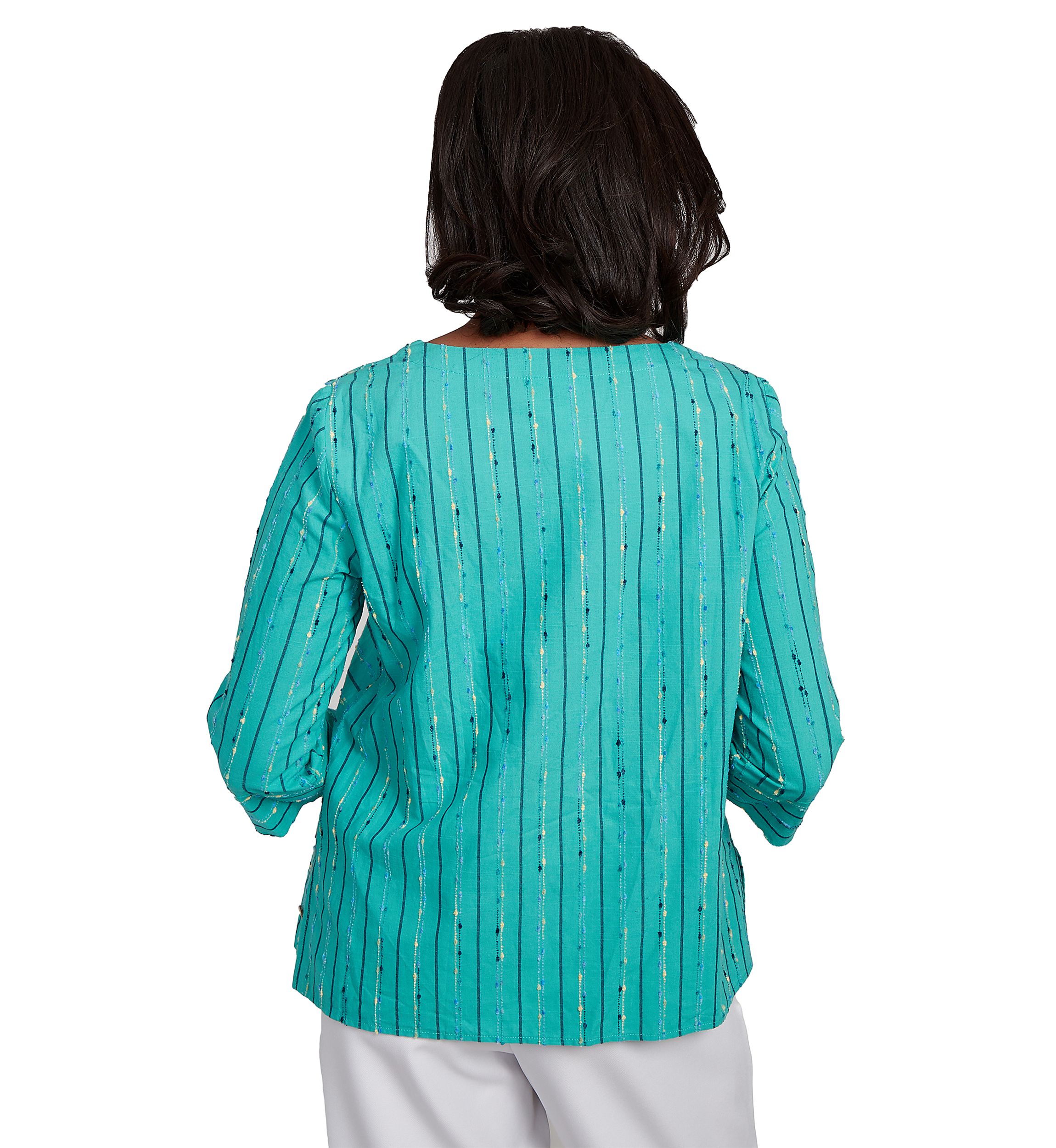 Petite Nantucket Spliced Texture Jacquard Top