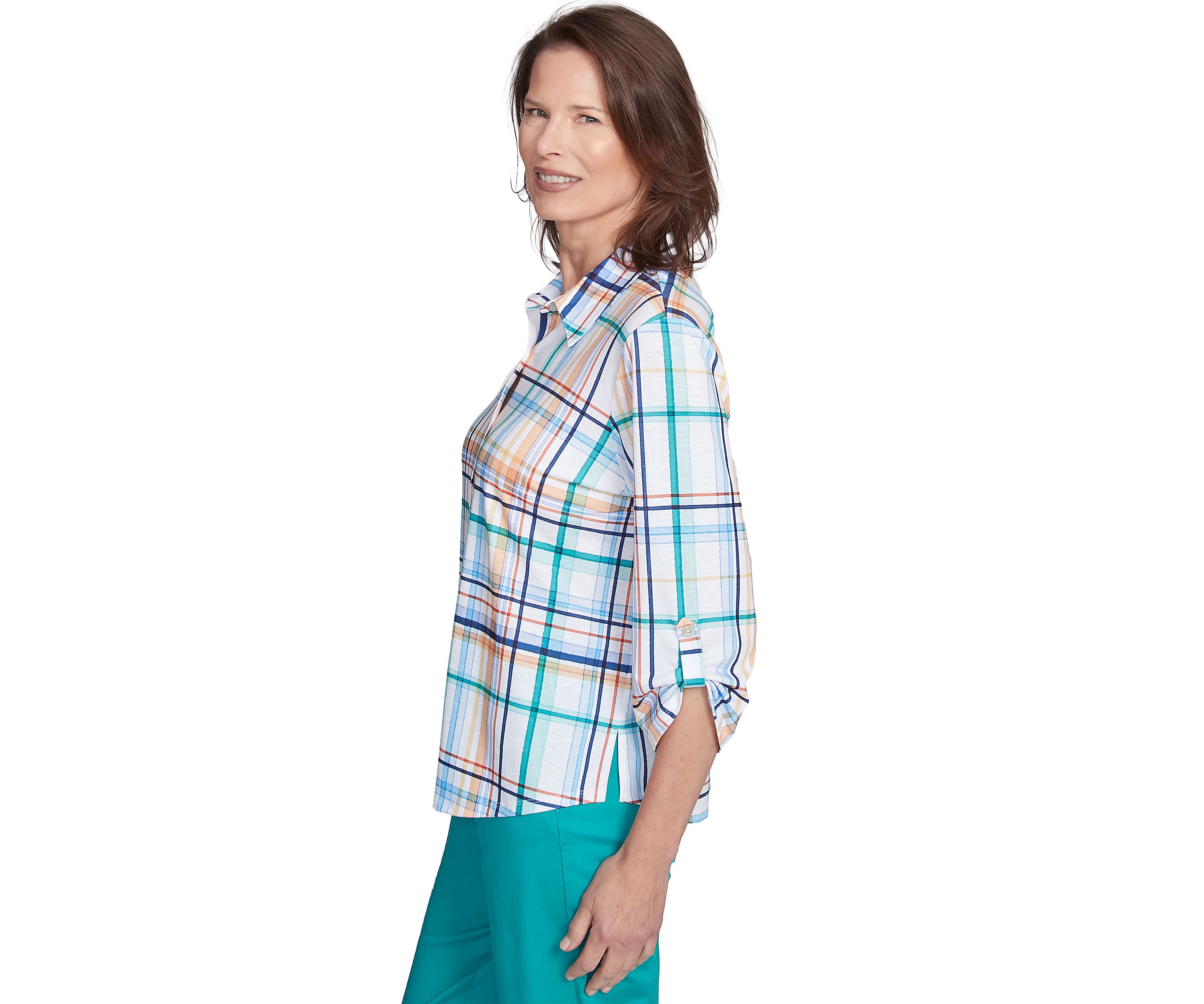 Petite Nantucket Plaid Knit Shirt