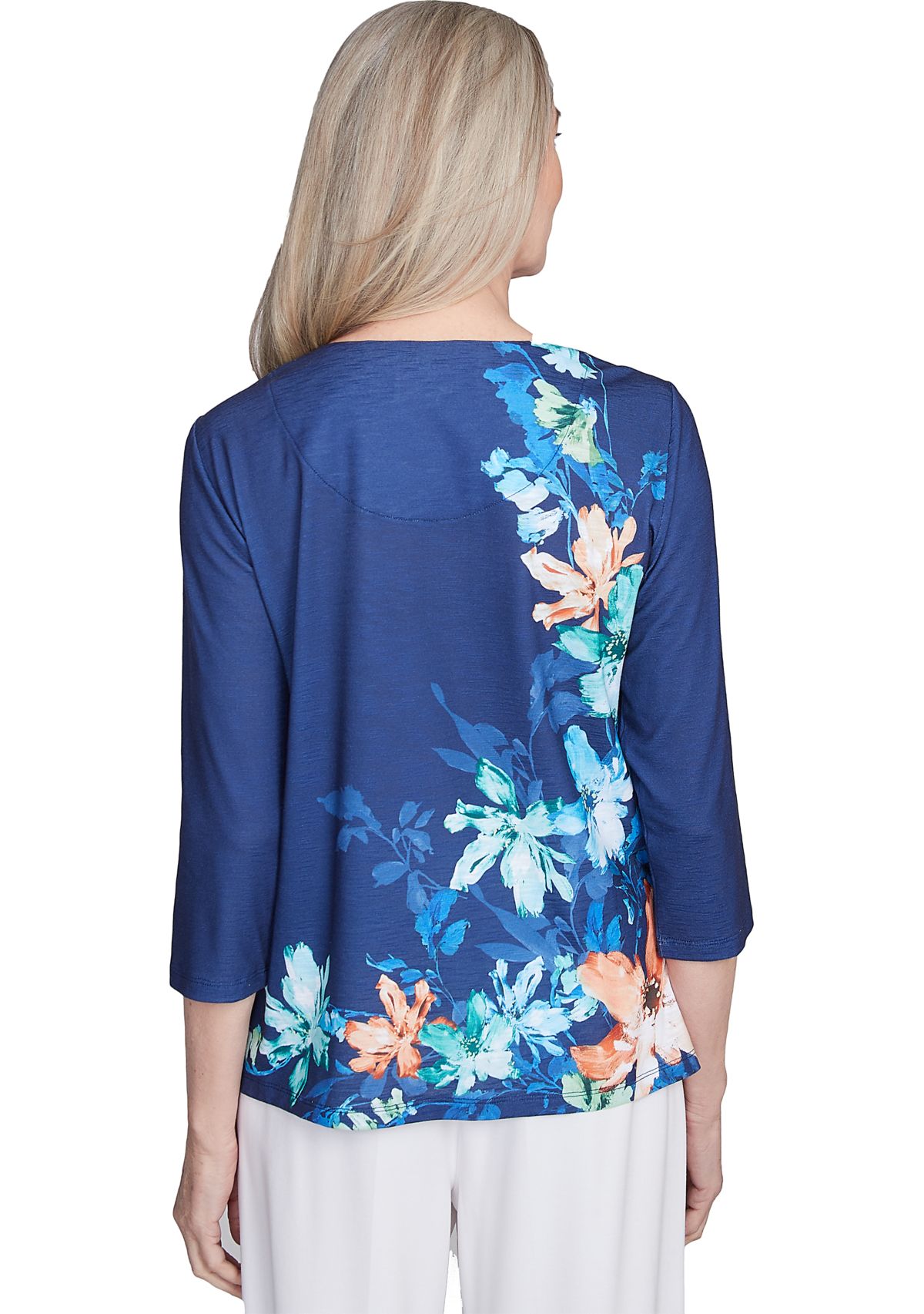 Petite Nantucket Asymmetric Flowers Top