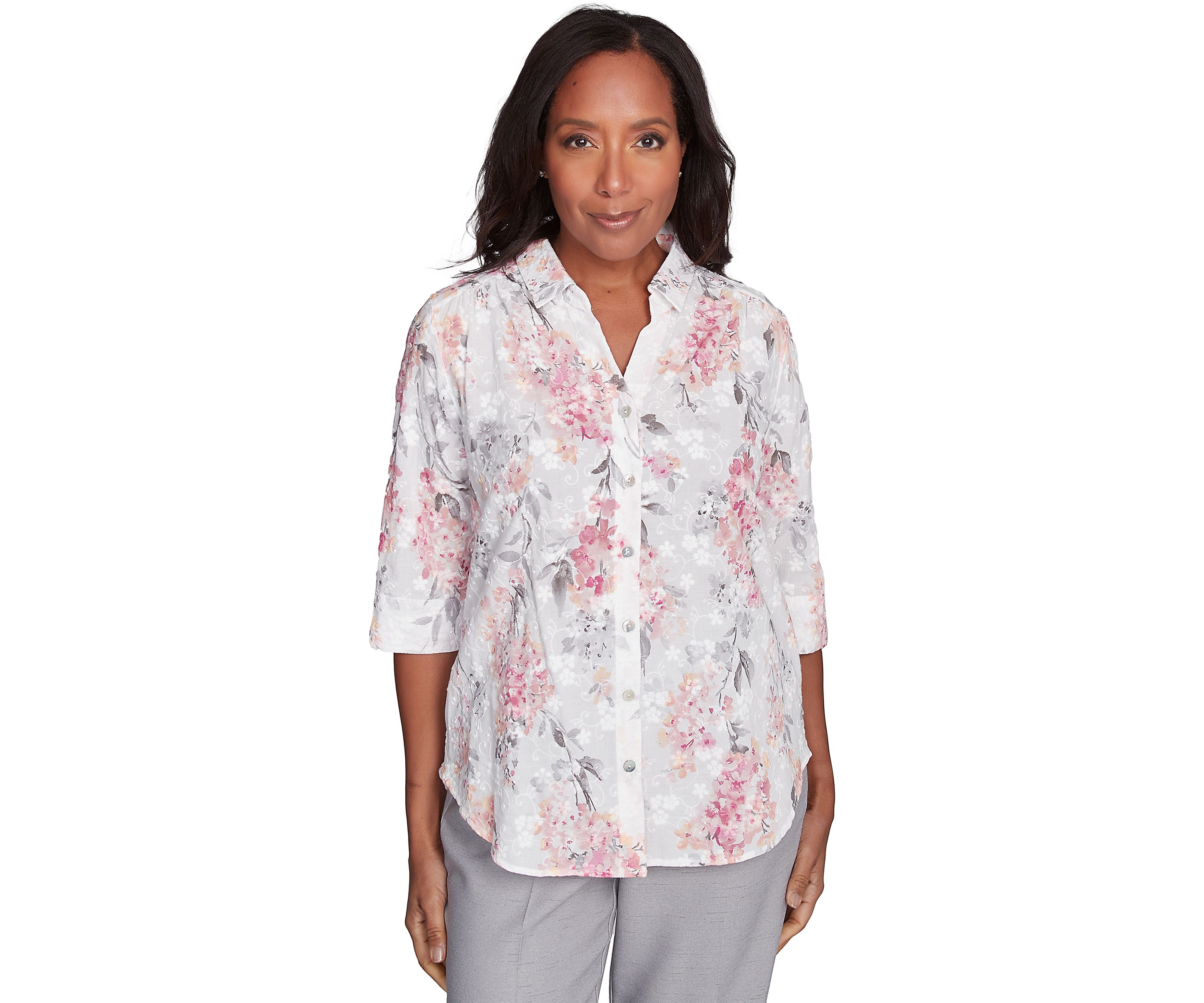 Womens Estate Of Mind Hydrangeas Eyelet Top