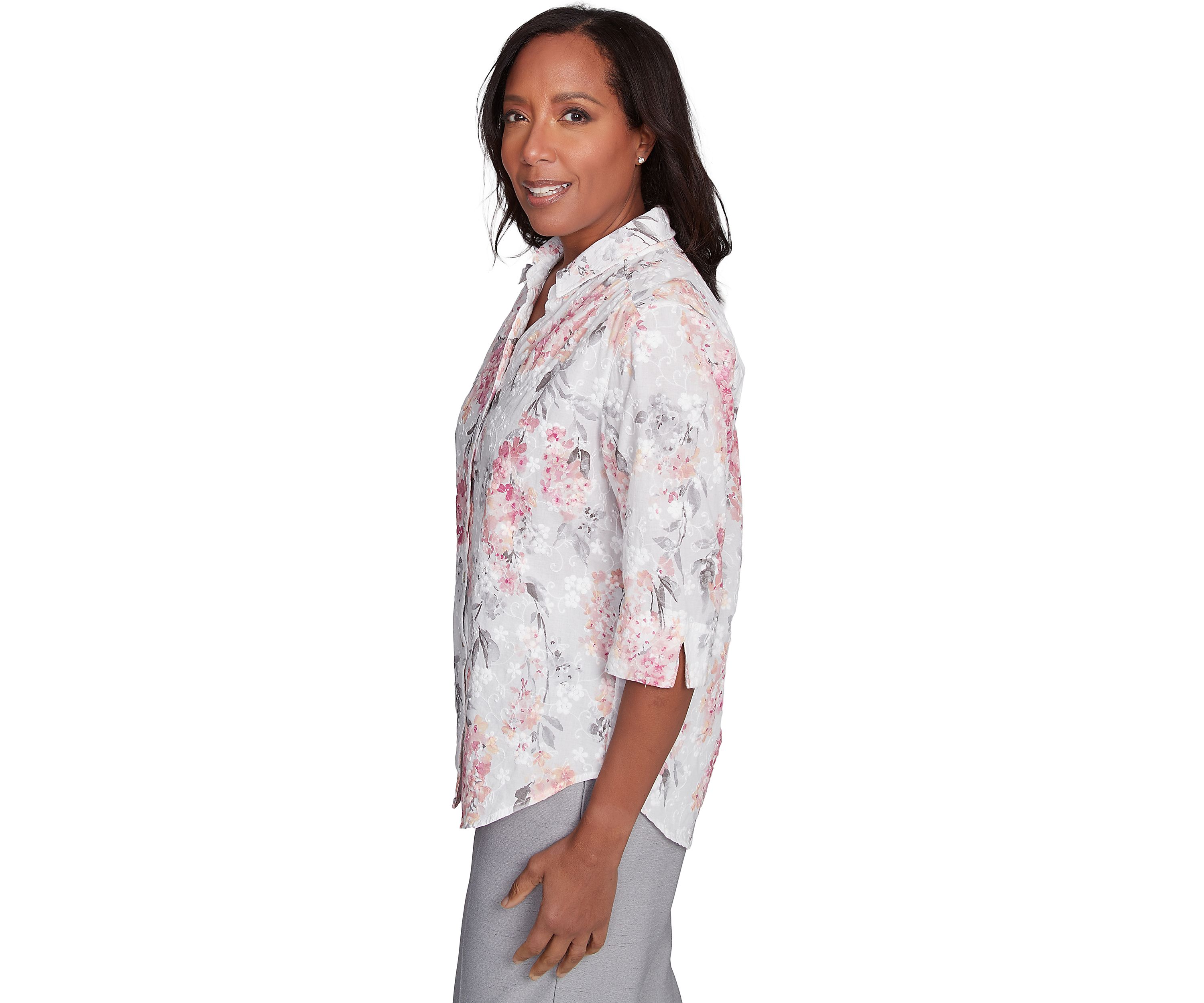 Womens Estate Of Mind Hydrangeas Eyelet Top