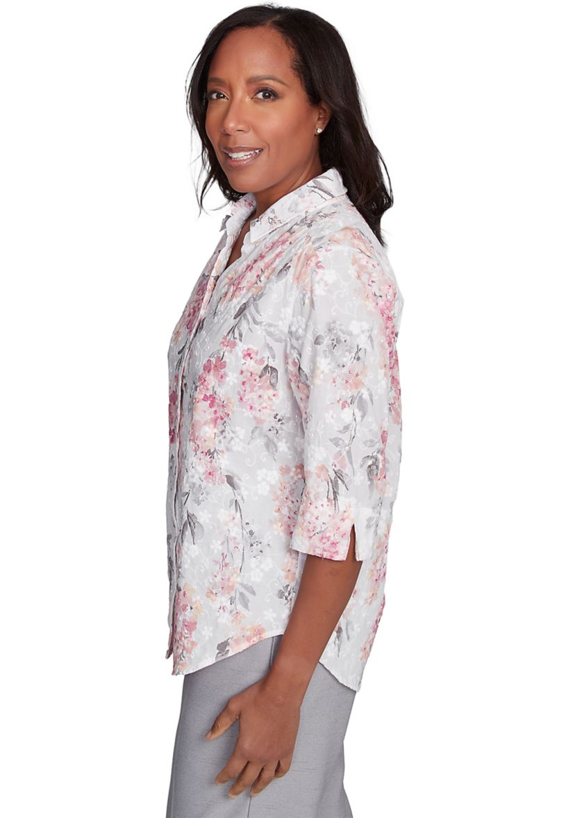 Womens Estate Of Mind Hydrangeas Eyelet Top
