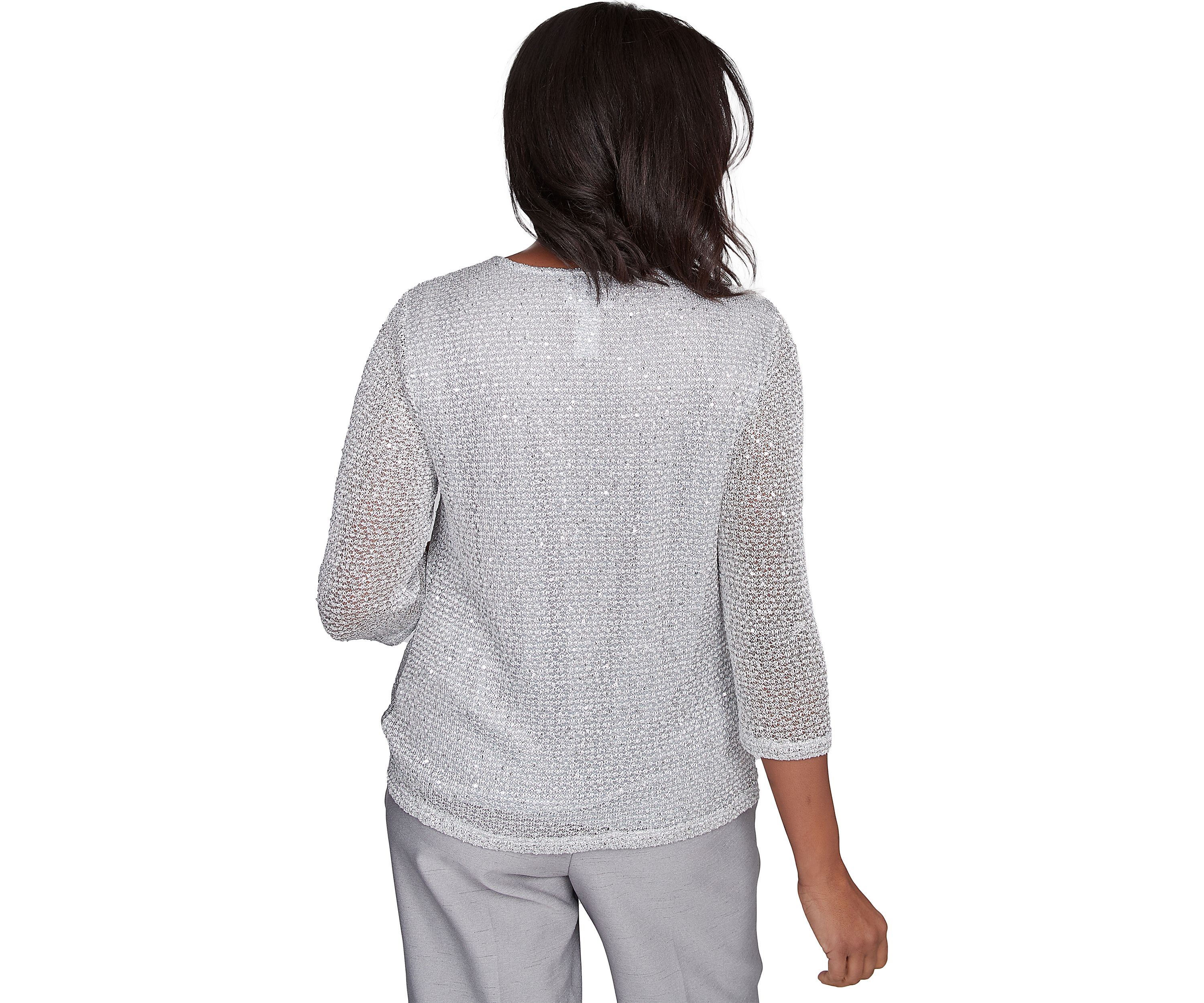 Womens Estate Of Mind Sequin Texture Top