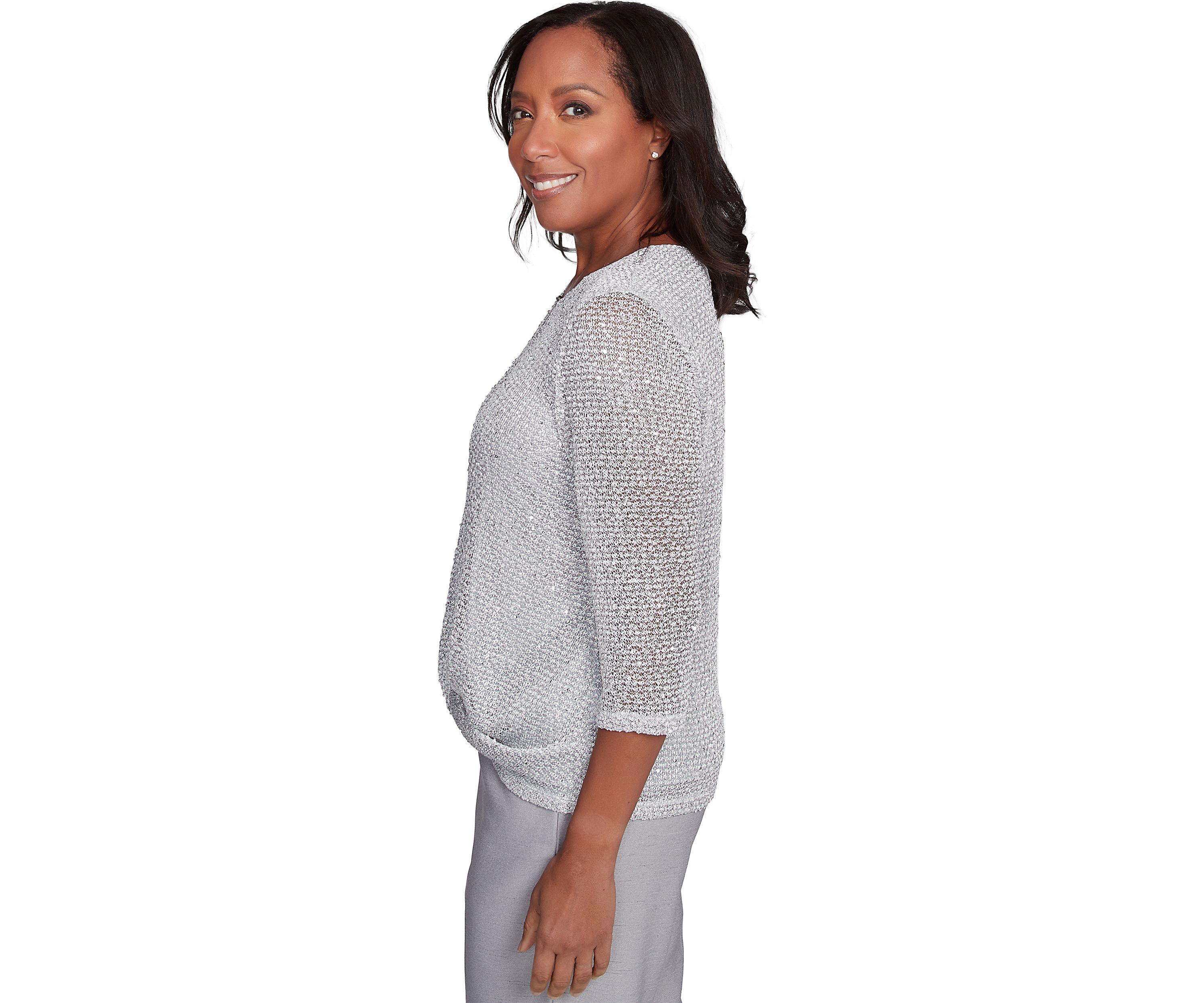Womens Estate Of Mind Sequin Texture Top