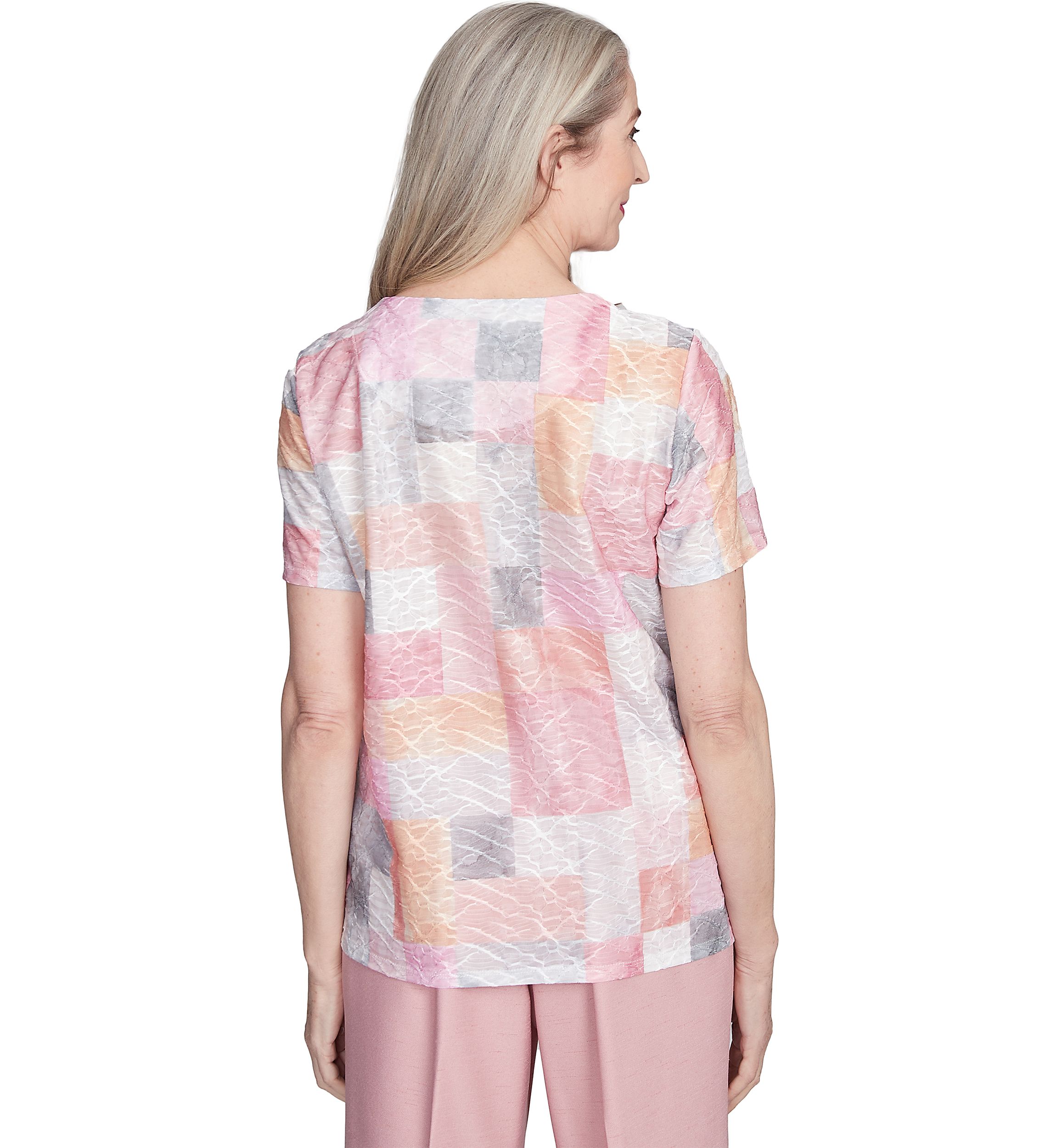 Womens Estate Of Mind Color Block Texture Top
