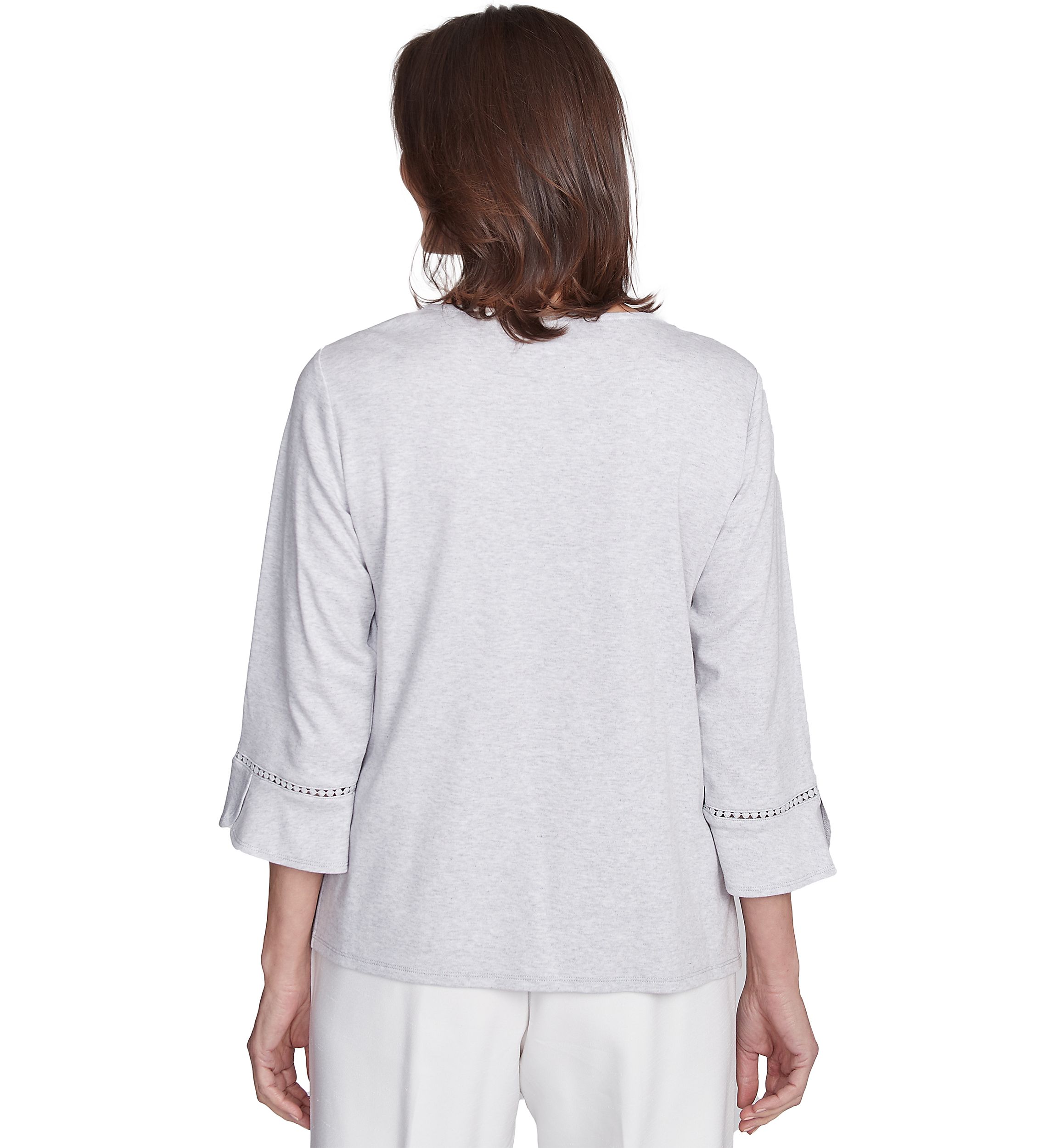 Womens Estate Of Mind Scroll Embroidered Yoke Top