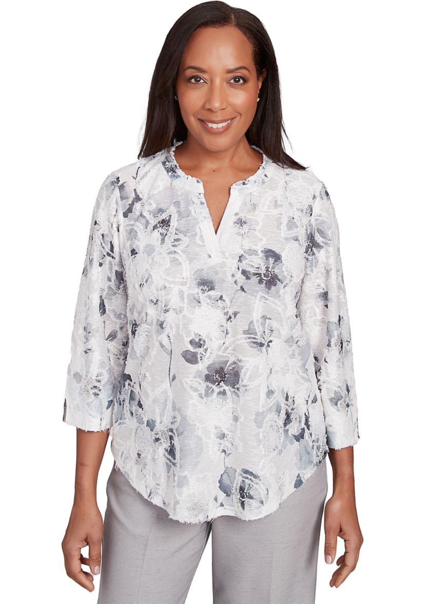 Womens Estate Of Mind Monotone Jacquard Top