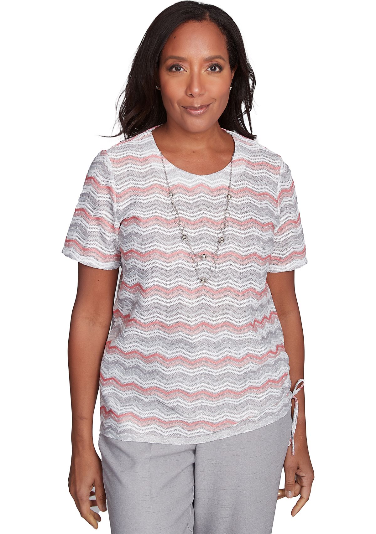 Womens Estate Of Mind Shimmer Chevron Top