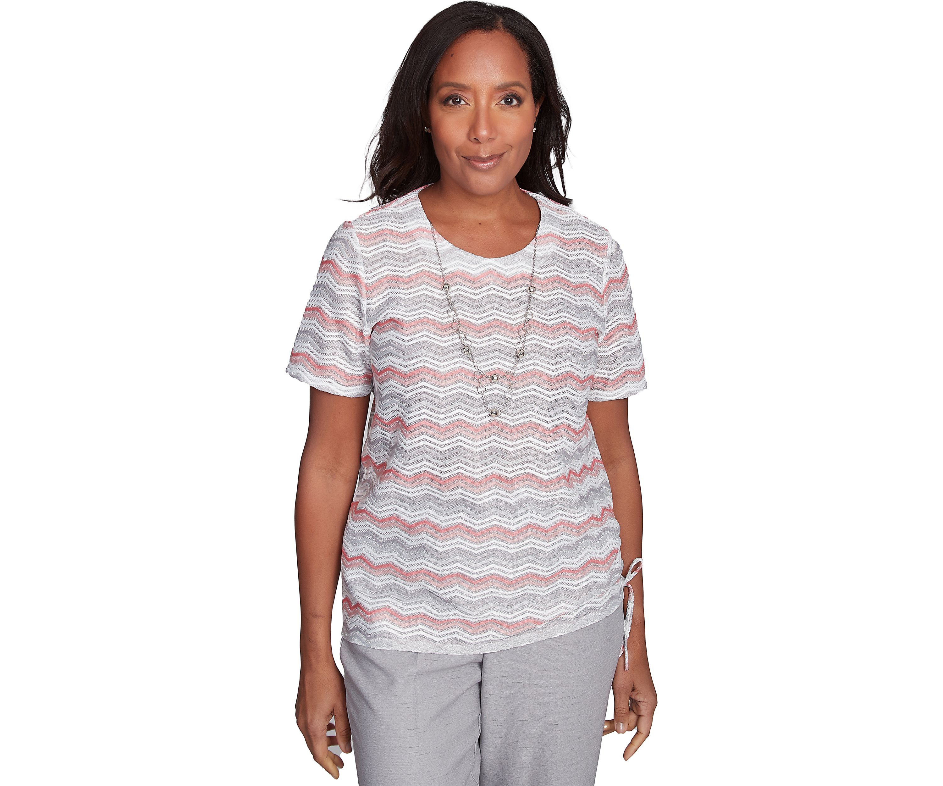 Womens Estate Of Mind Shimmer Chevron Top